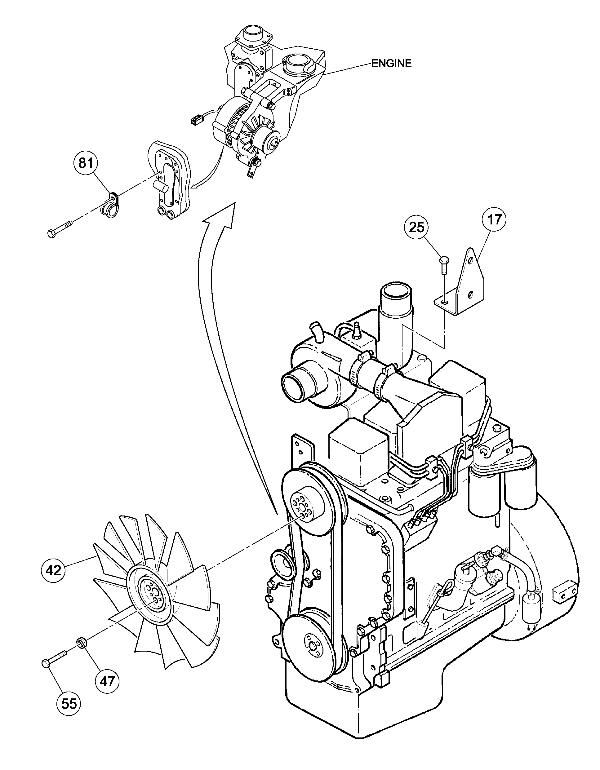 Схема запчастей Volvo DD126HF S/N 53537 - - 89457 Engine Installation 