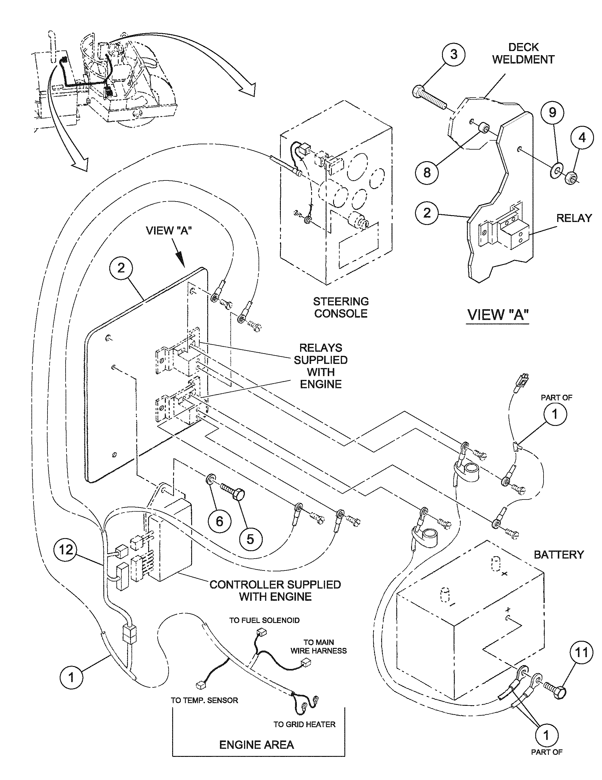 Схема запчастей Volvo DD126HF S/N 53537 - - 87305 Grid Heater Installation 