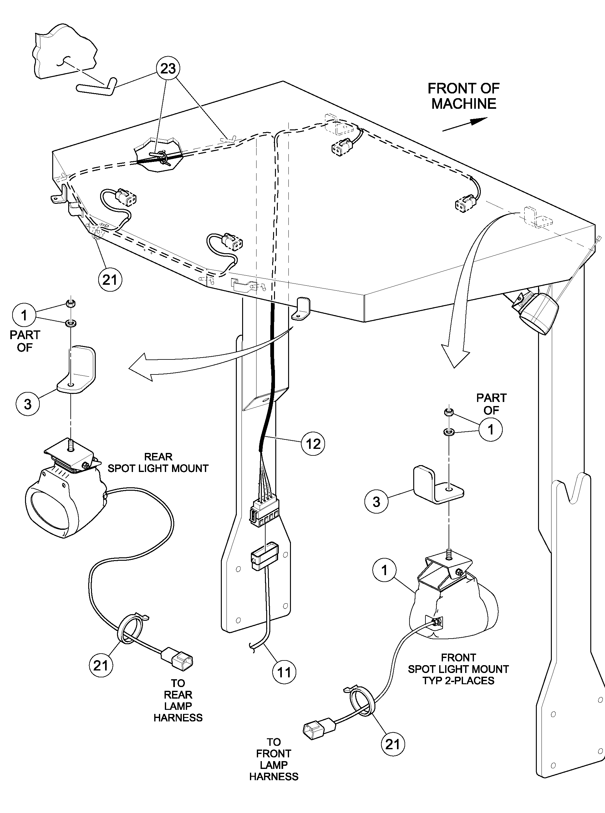 Схема запчастей Volvo DD126HF S/N 53537 - - 88169 HID Light installation 
