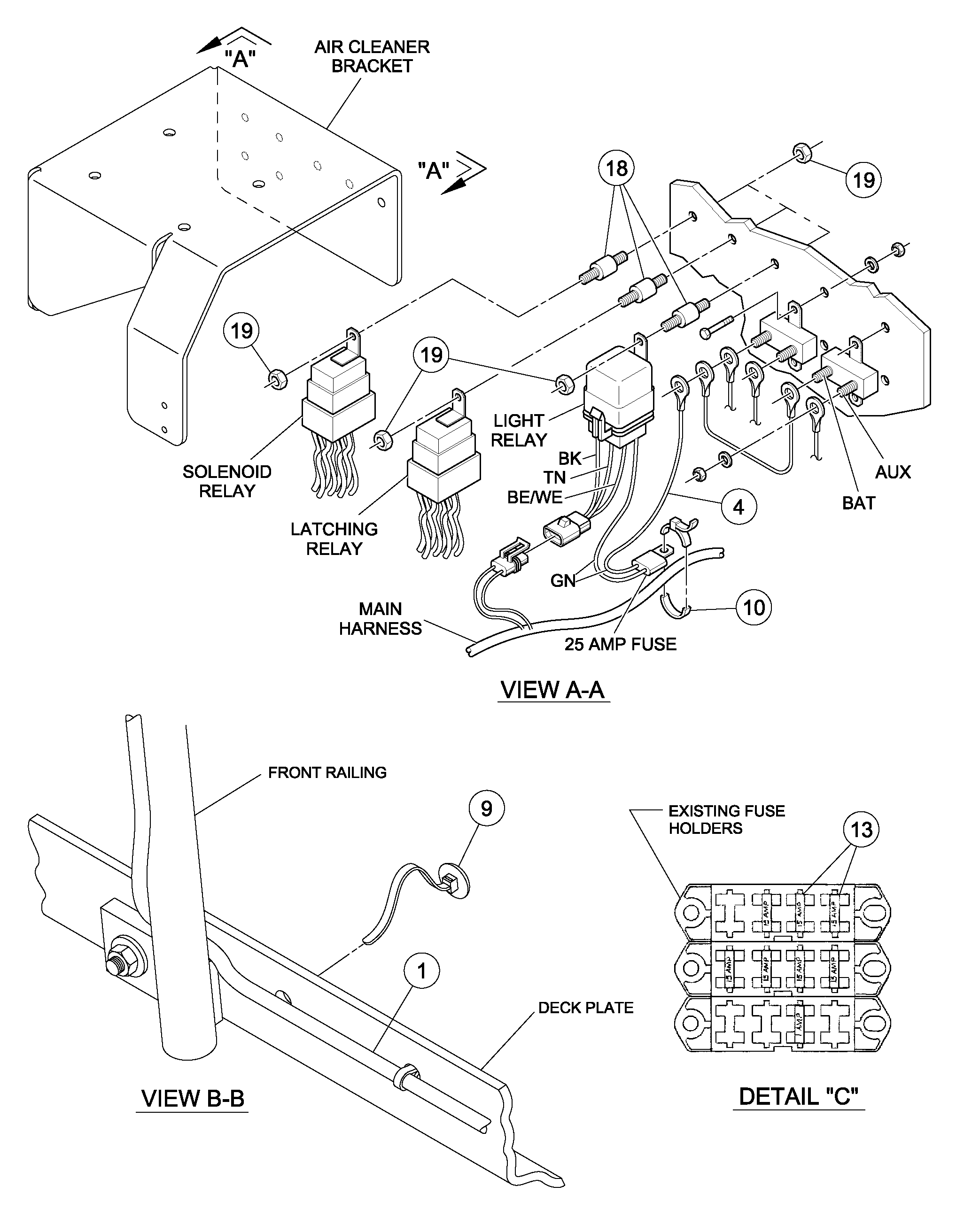Схема запчастей Volvo DD126HF S/N 53537 - - 81858 HID/work light installation 