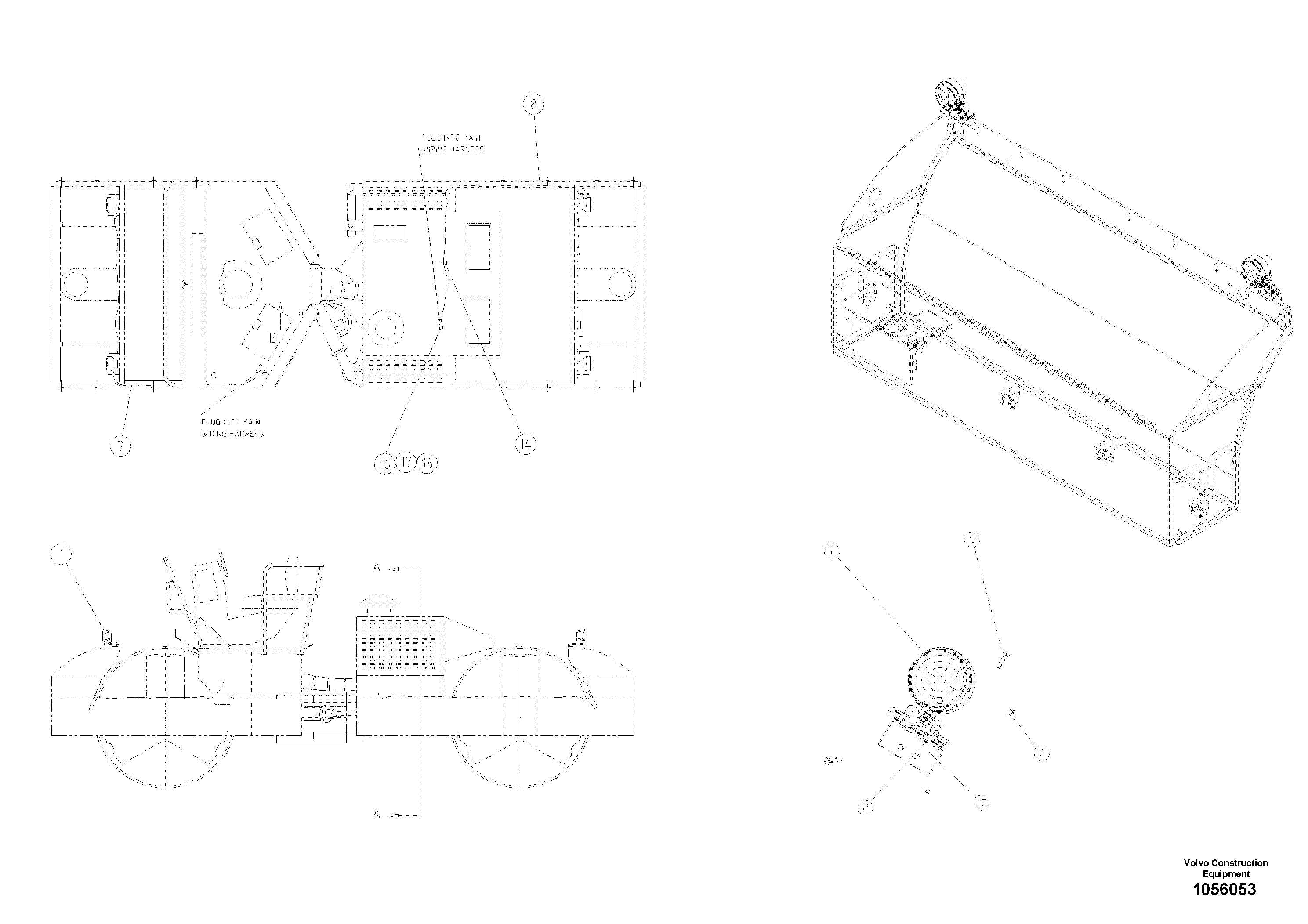 Схема запчастей Volvo DD126HF S/N 53537 - - 90301 HID/work light installation 