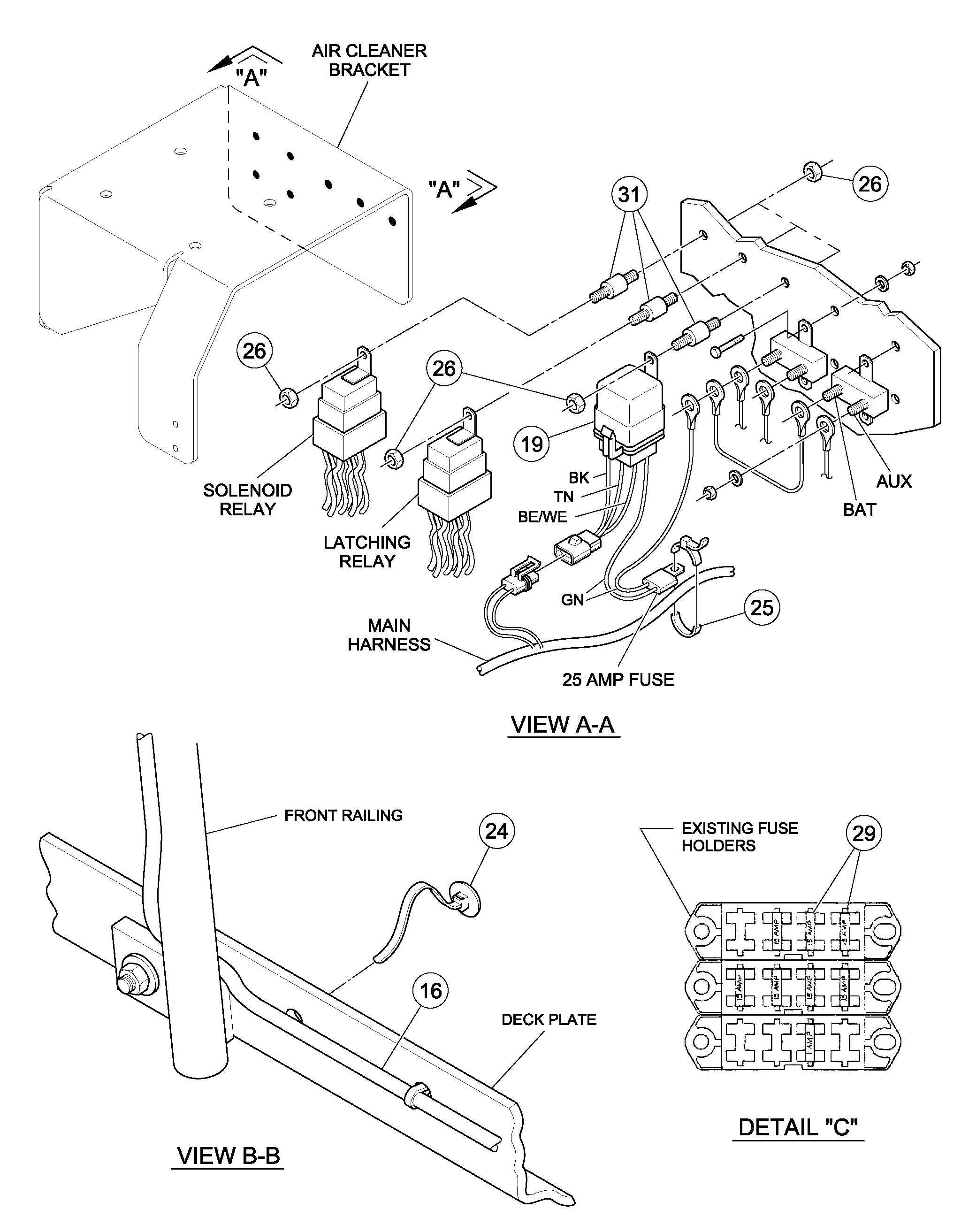 Схема запчастей Volvo DD126HF S/N 53537 - - 90872 HID/work light installation 