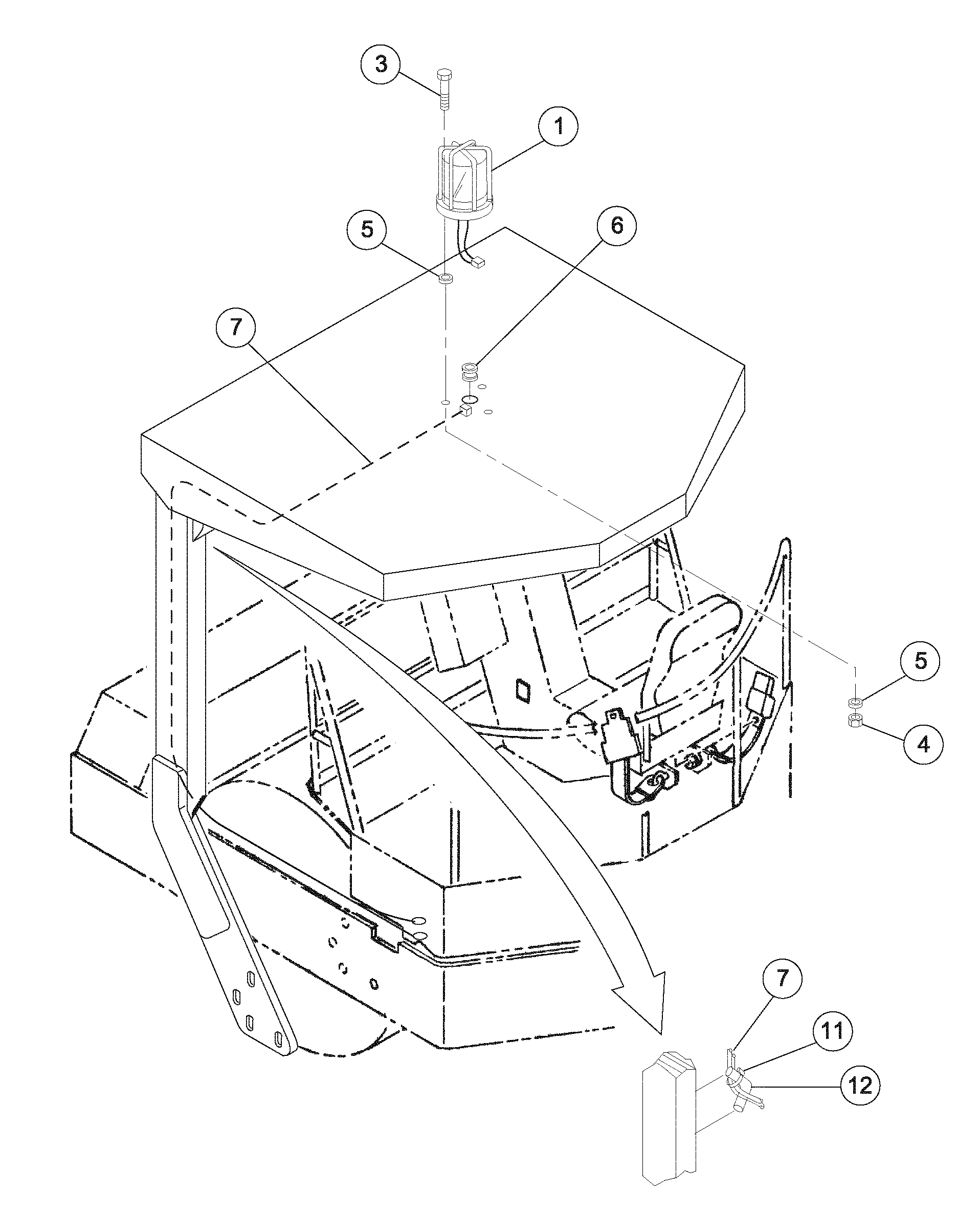 Схема запчастей Volvo DD126HF S/N 53537 - - 85924 Rotating Beacon Installation 