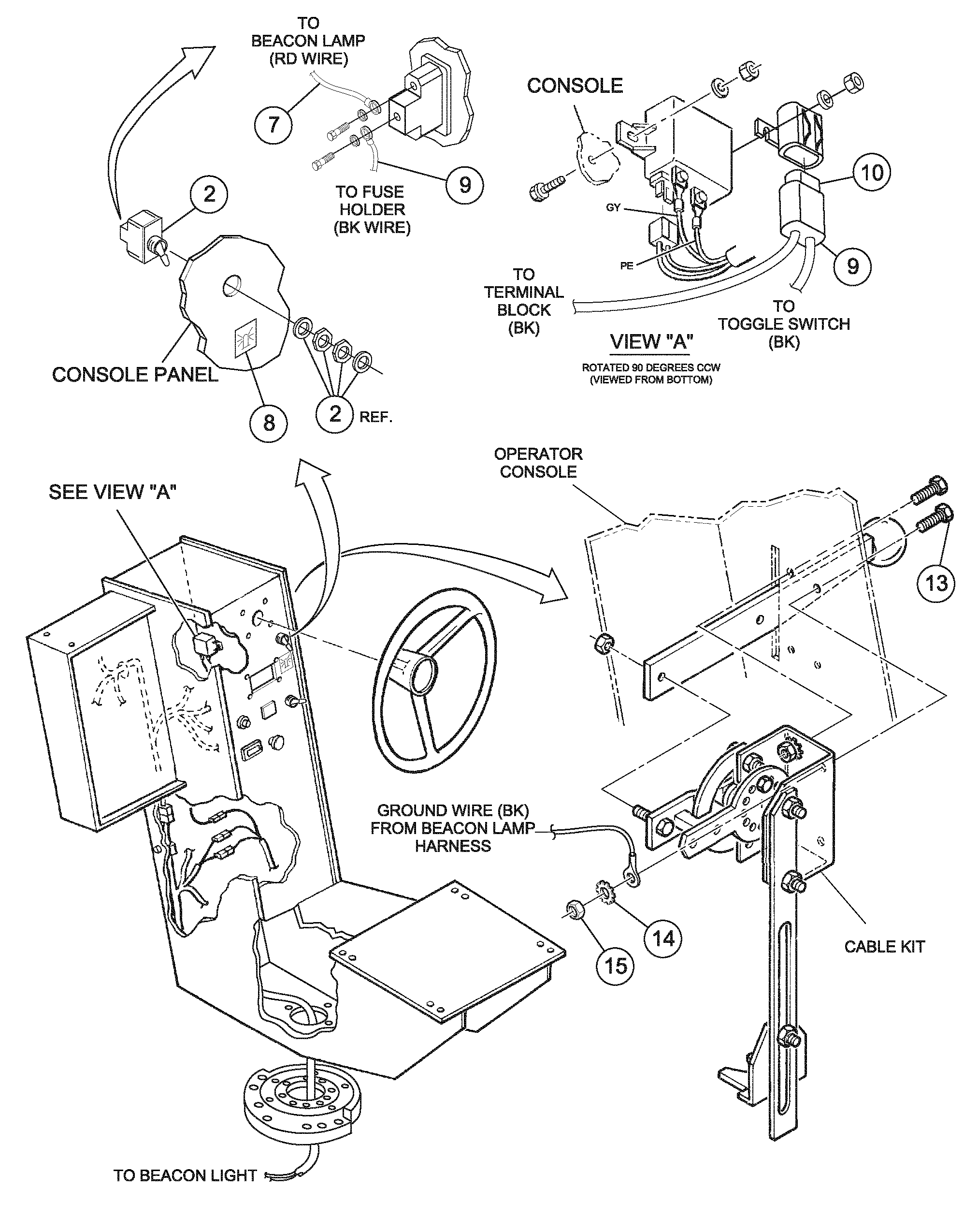 Схема запчастей Volvo DD126HF S/N 53537 - - 86791 Rotating Beacon Installation 