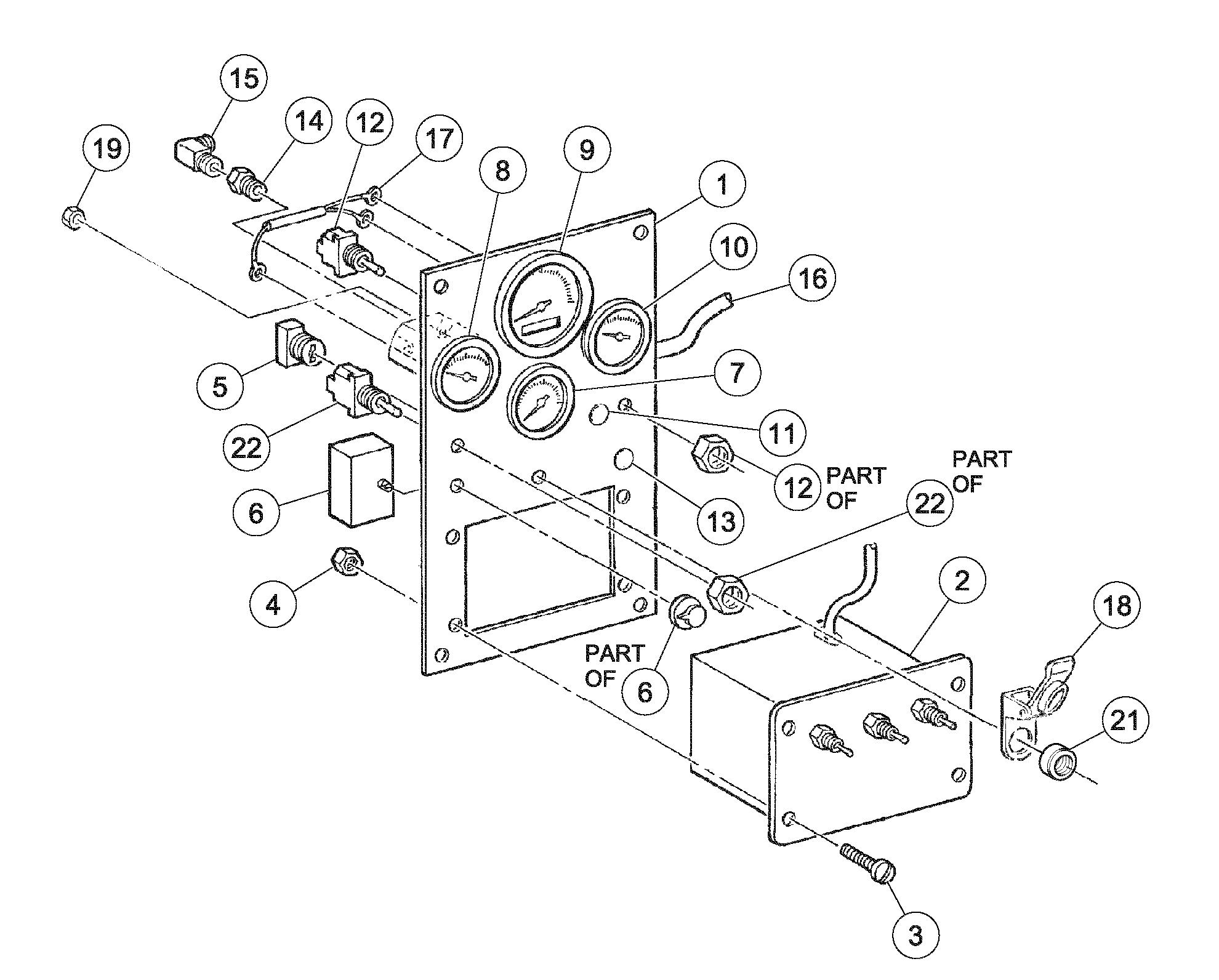 Схема запчастей Volvo DD126HF S/N 53537 - - 88260 Switch panel 