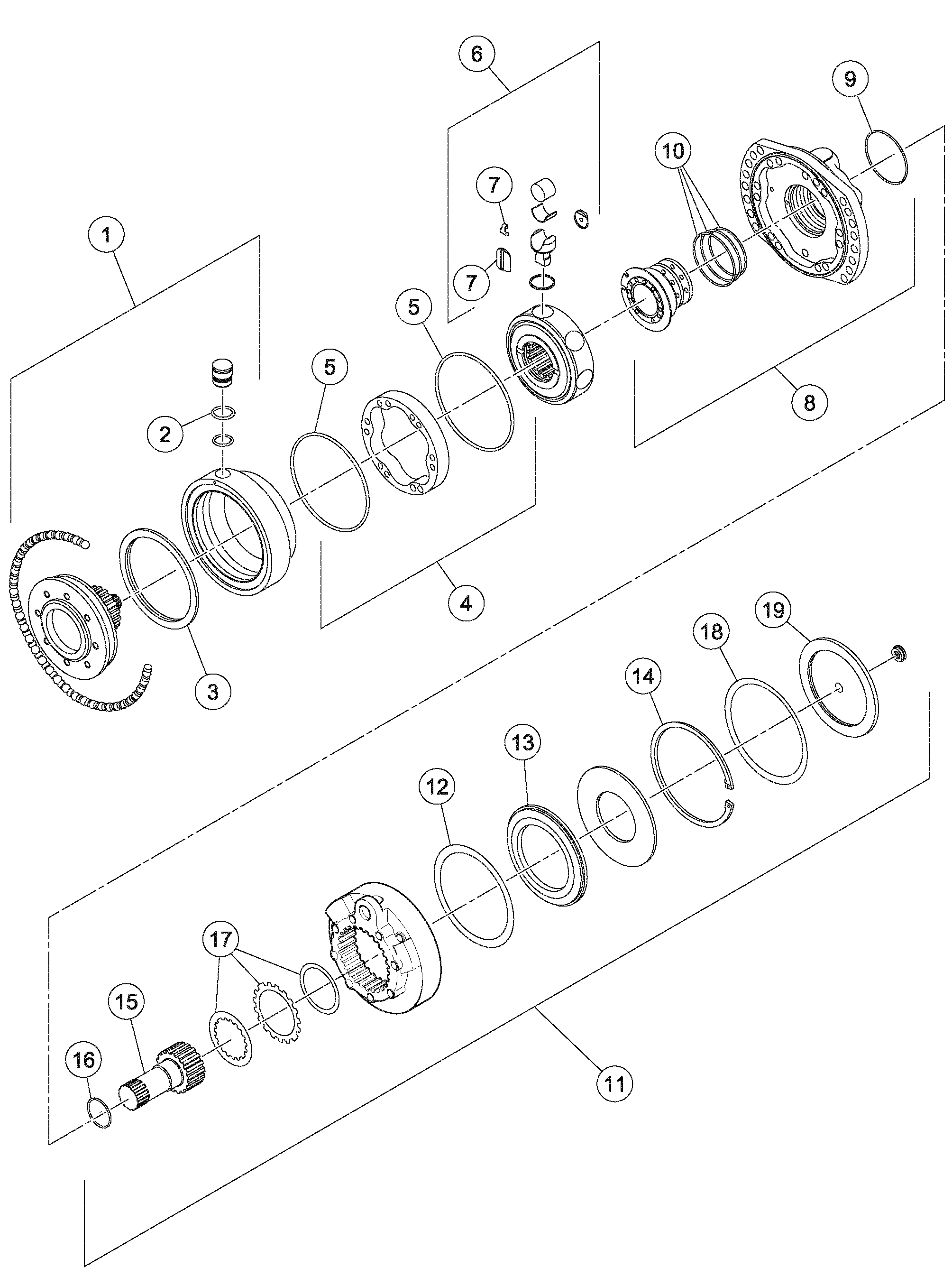 Схема запчастей Volvo DD126HF S/N 53537 - - 86503 Drive Motor 
