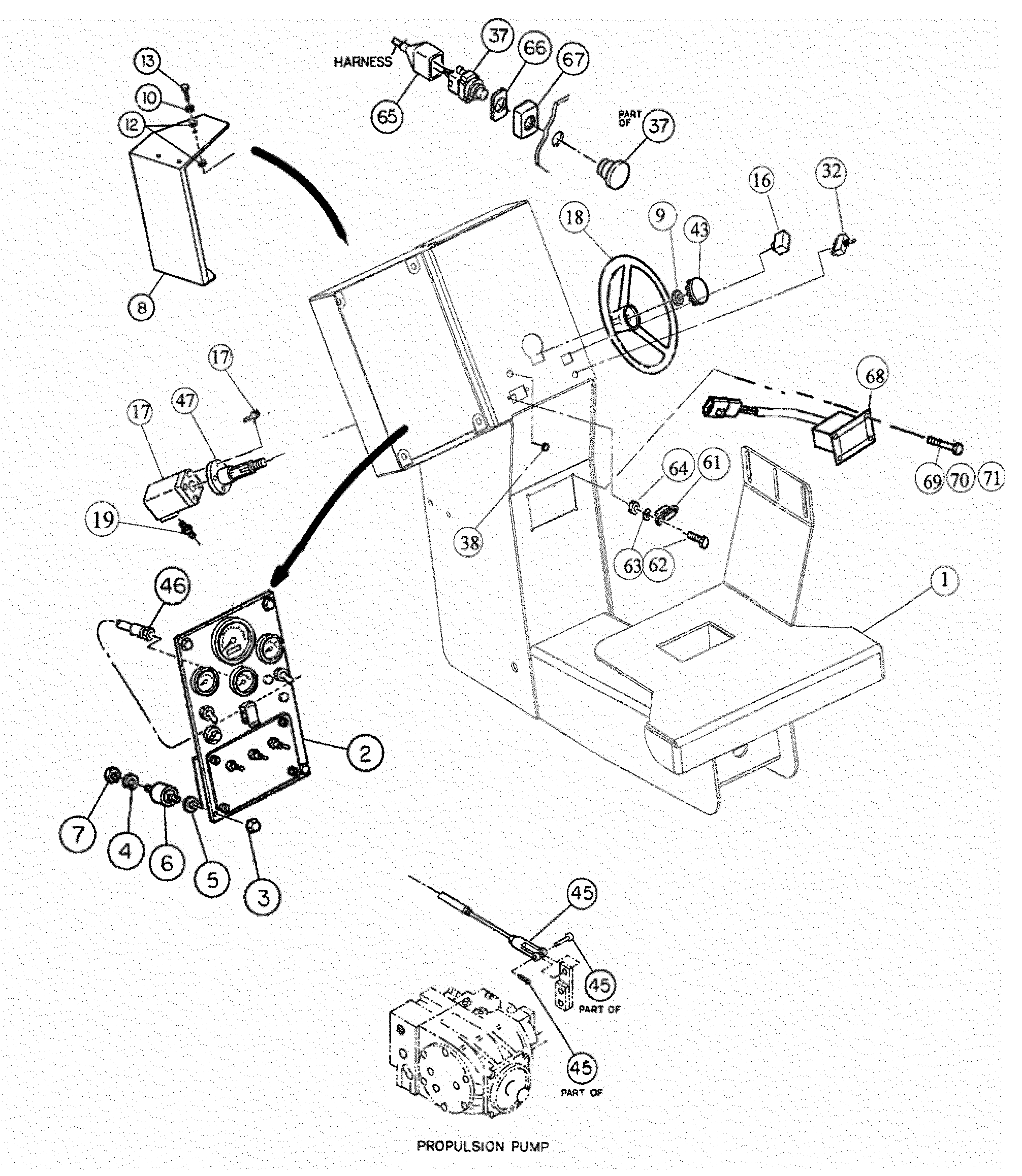 Схема запчастей Volvo DD126HF S/N 53537 - - 82059 Console Assembly 