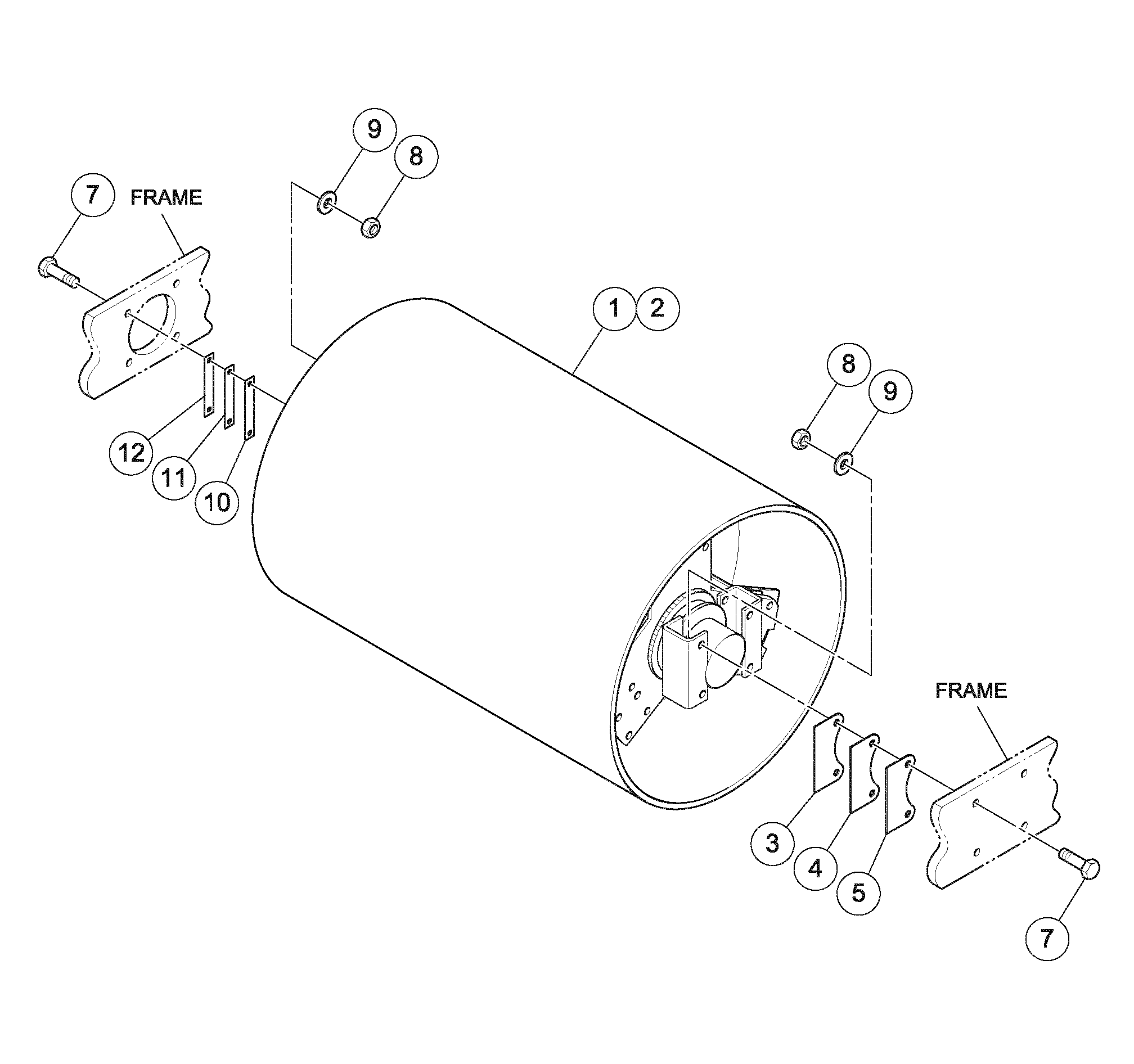 Схема запчастей Volvo DD126HF S/N 53537 - - 83792 Drum Installation 