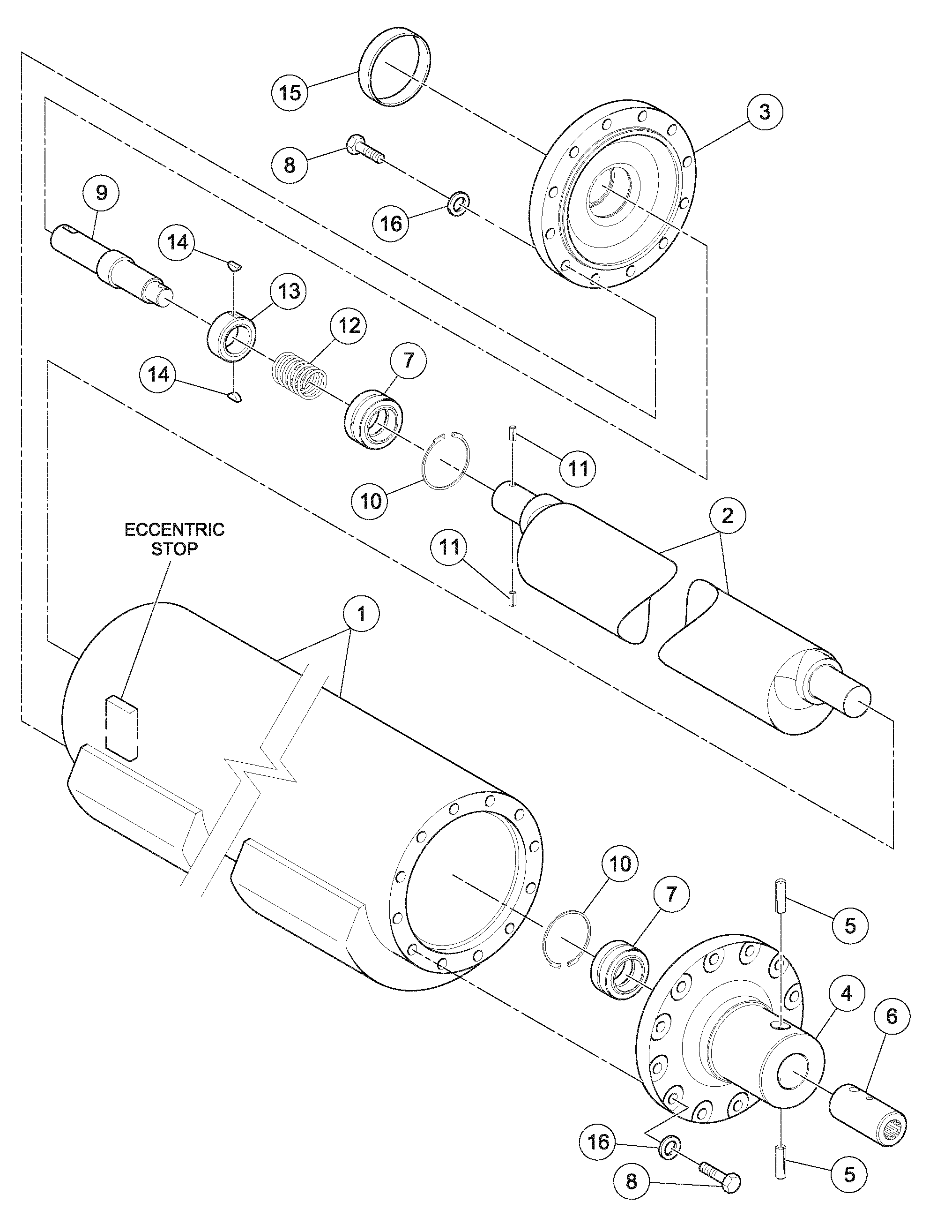 Схема запчастей Volvo DD126HF S/N 53537 - - 89044 Eccentric Shaft Assembly 