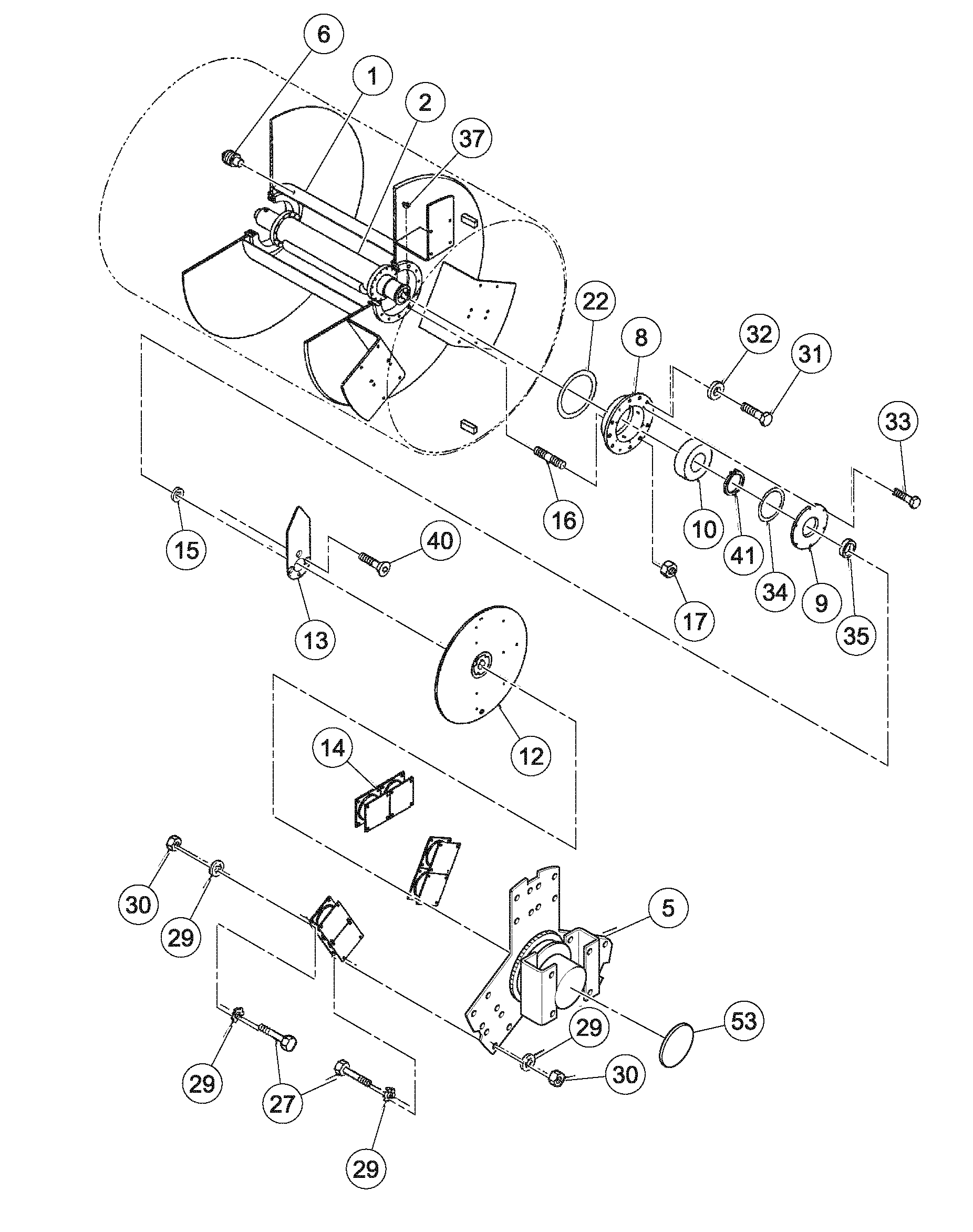Схема запчастей Volvo DD126HF S/N 53537 - - 90097 Drum Installation 