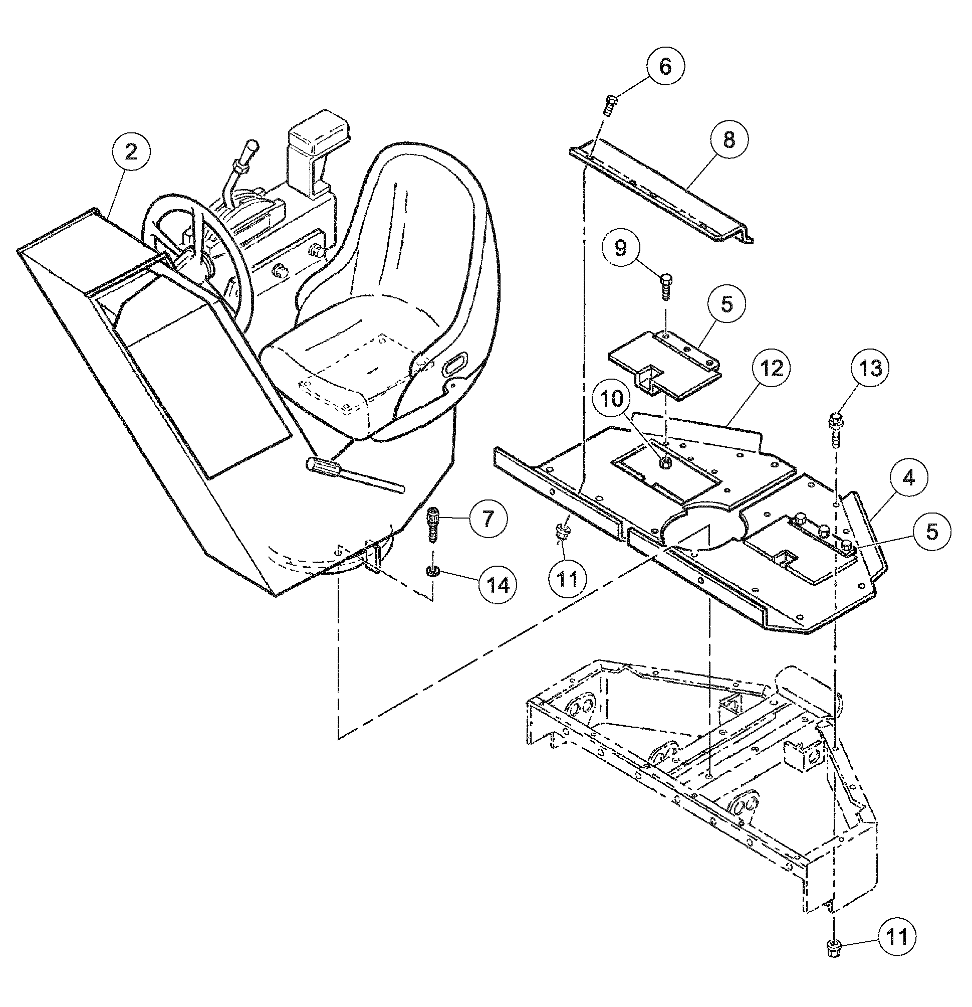 Схема запчастей Volvo DD126HF S/N 53537 - - 81901 Deck Installation 