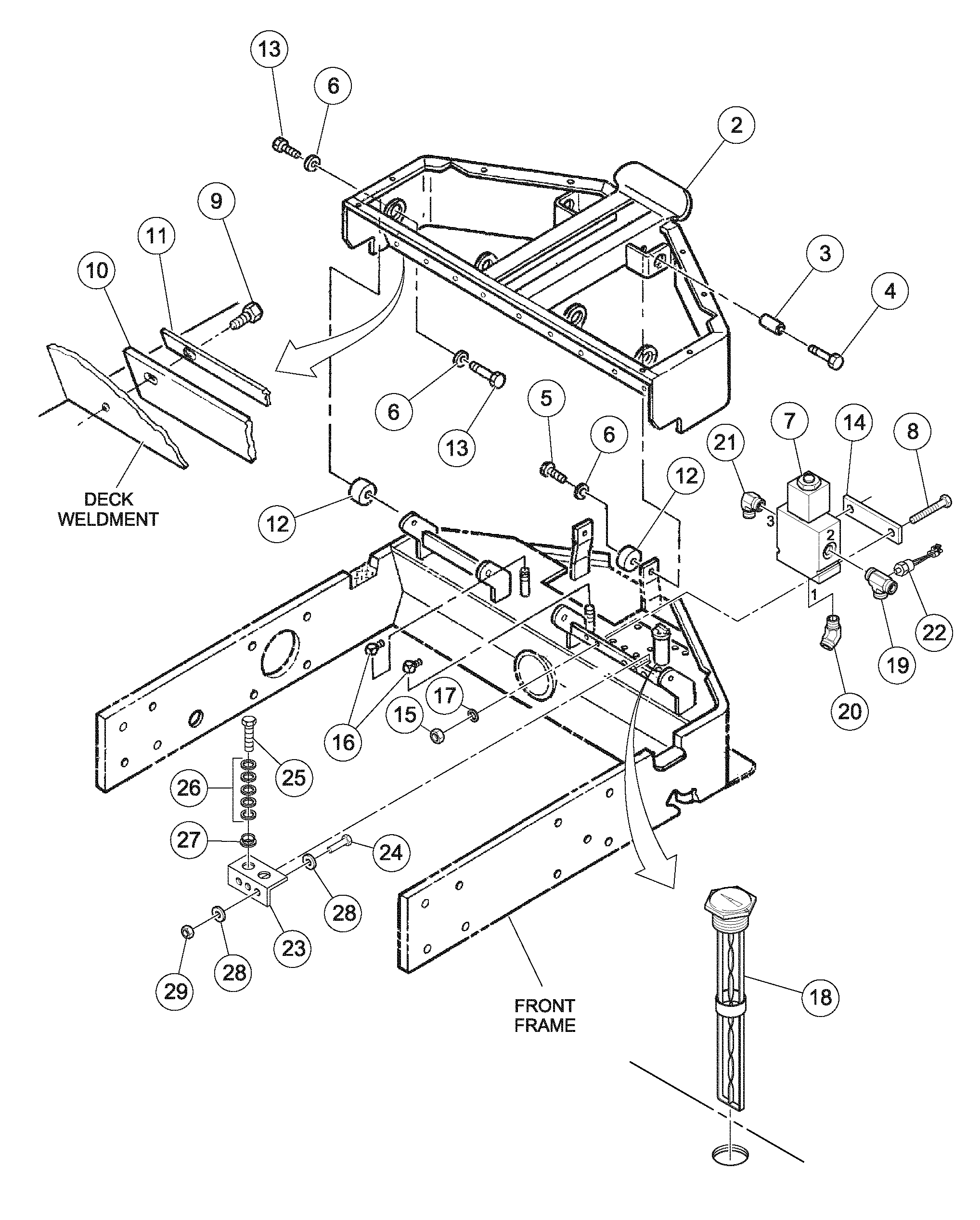 Схема запчастей Volvo DD126HF S/N 53537 - - 90188 Deck Installation 