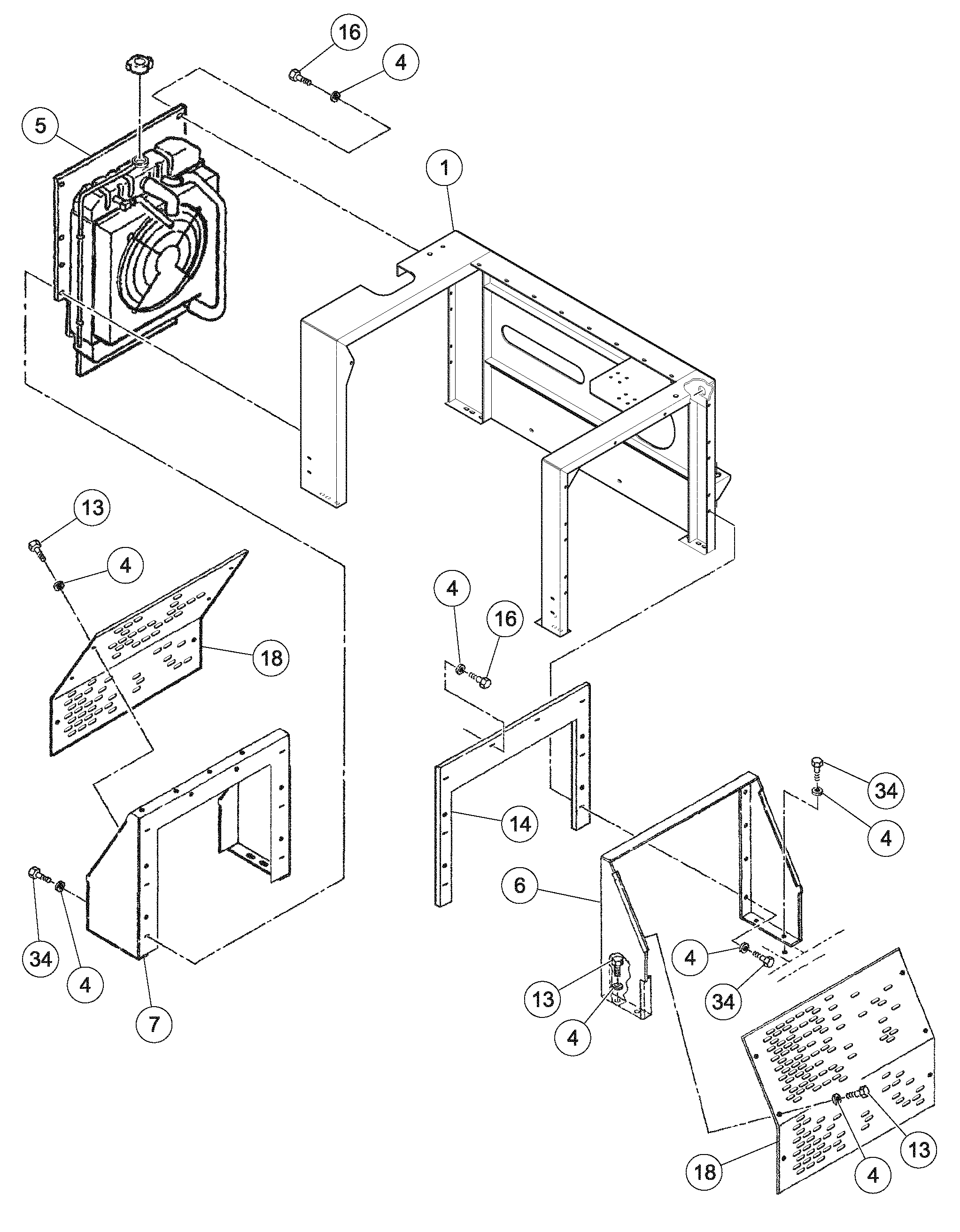 Схема запчастей Volvo DD126HF S/N 53537 - - 84934 Engine Cowling Installation 