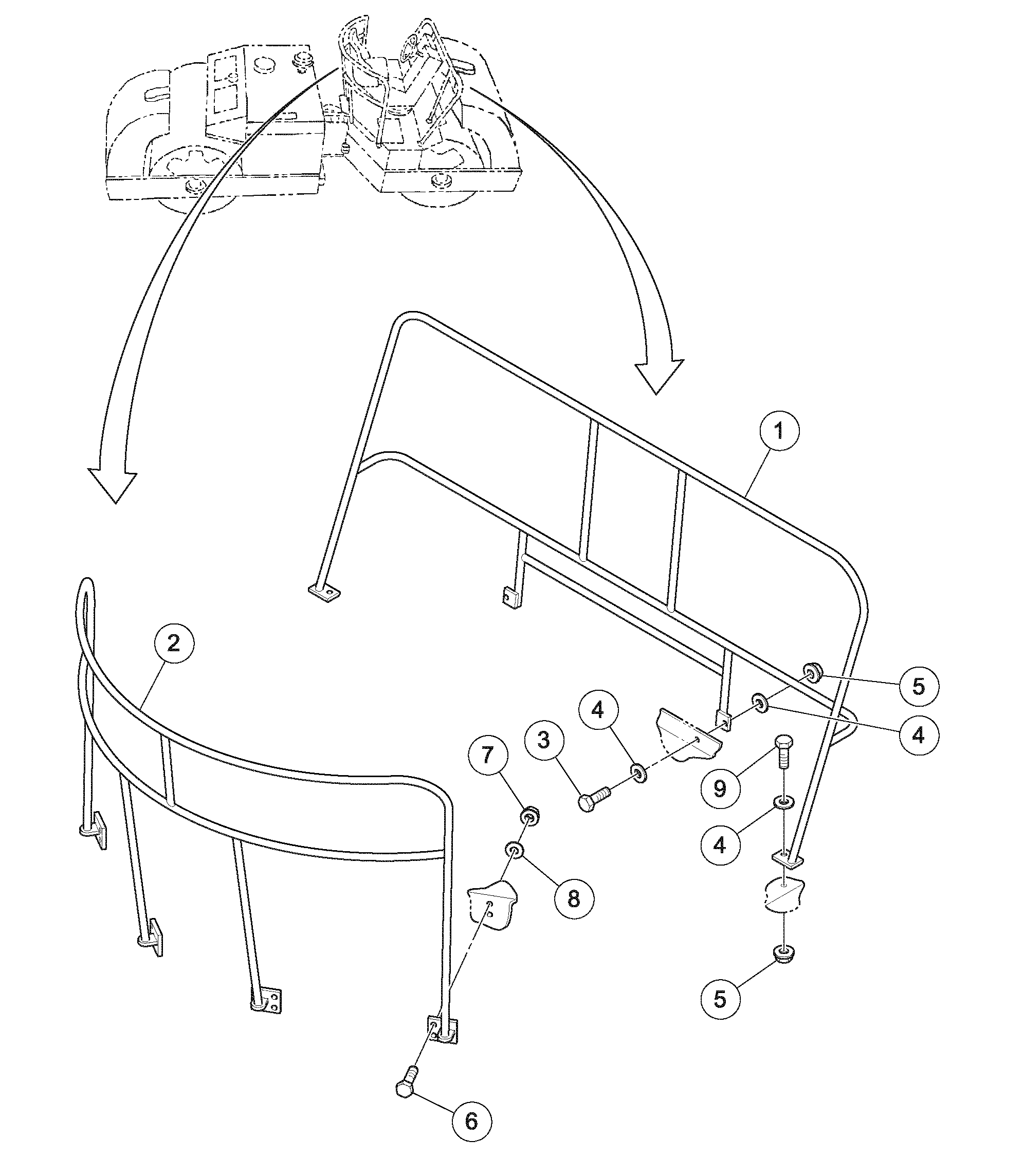 Схема запчастей Volvo DD126HF S/N 53537 - - 83435 Railing Installation 