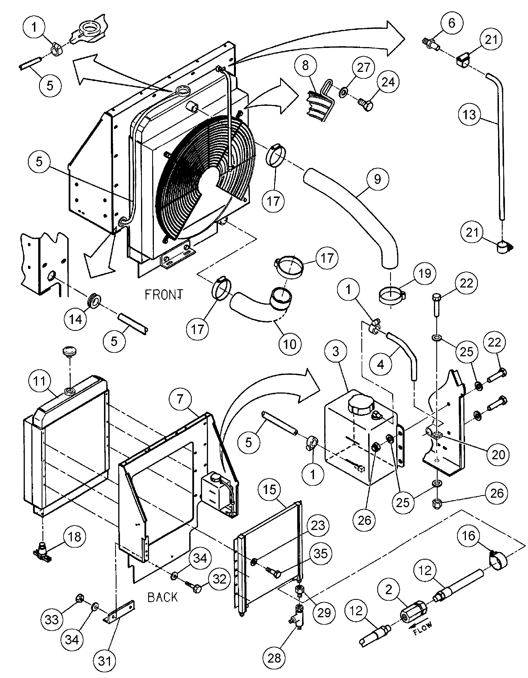 Схема запчастей Volvo DD136HF S/N 53593 - - 86693 Radiator and Oil Cooler Assembly 