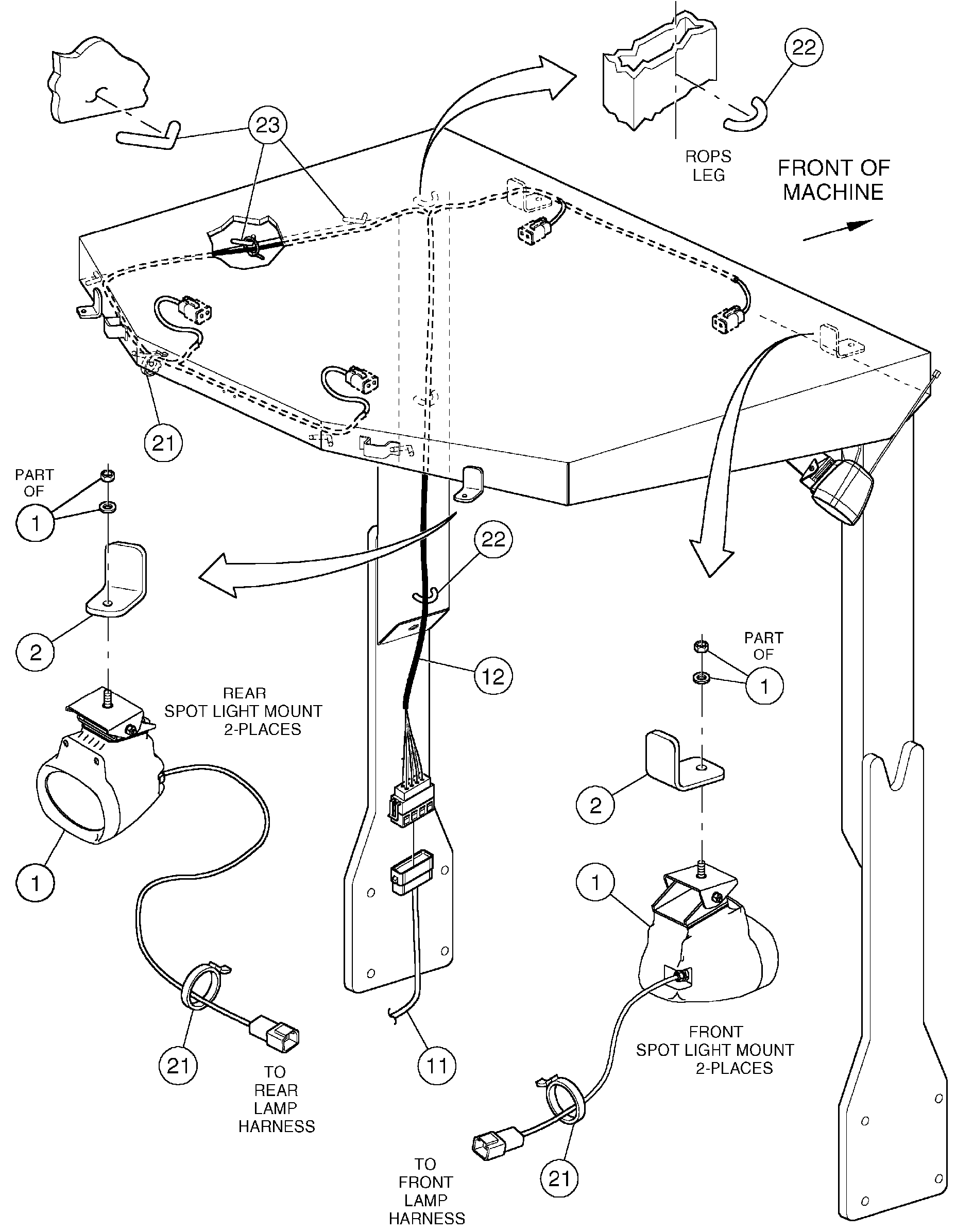 Схема запчастей Volvo DD136HF S/N 53593 - - 89493 HID Light installation 