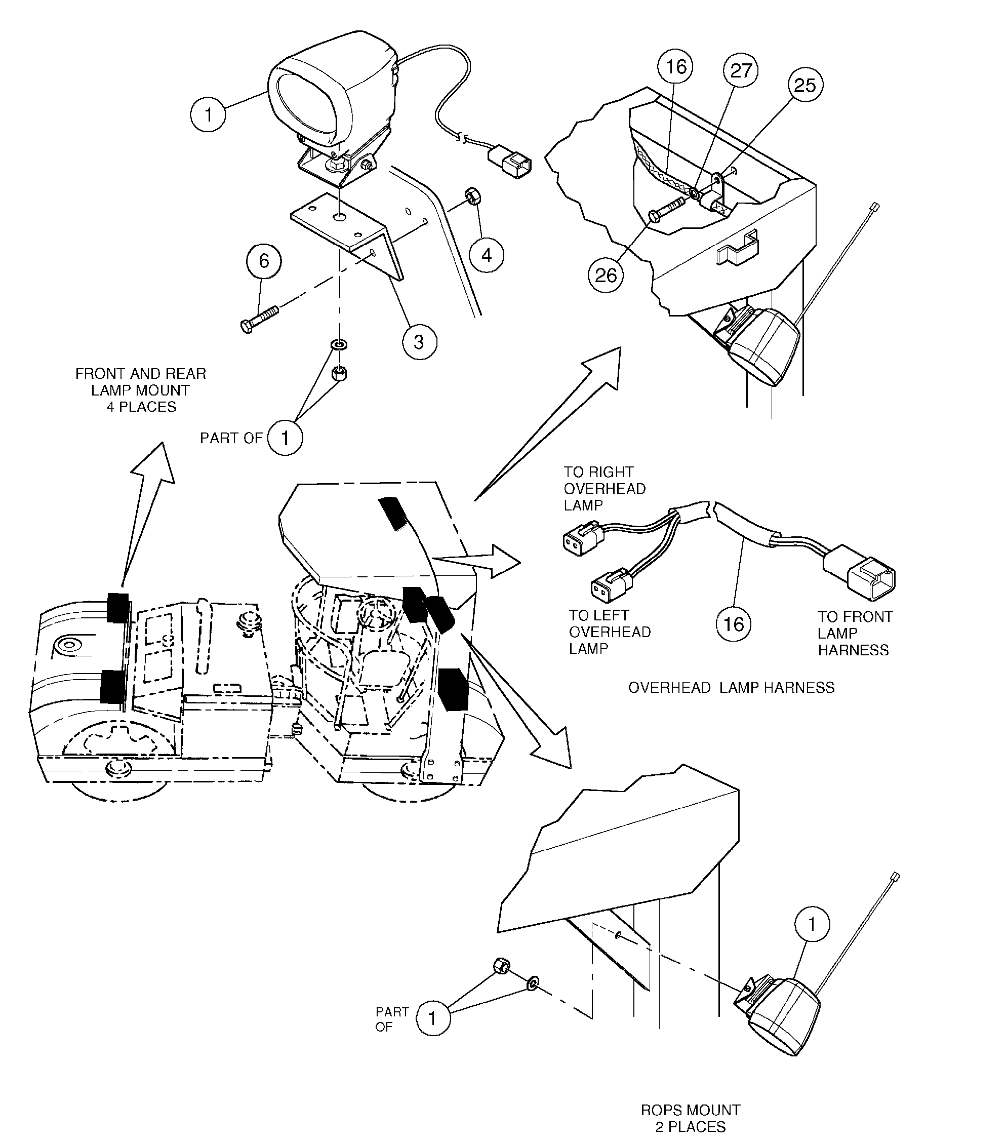 Схема запчастей Volvo DD136HF S/N 53593 - - 85682 HID/work light installation 