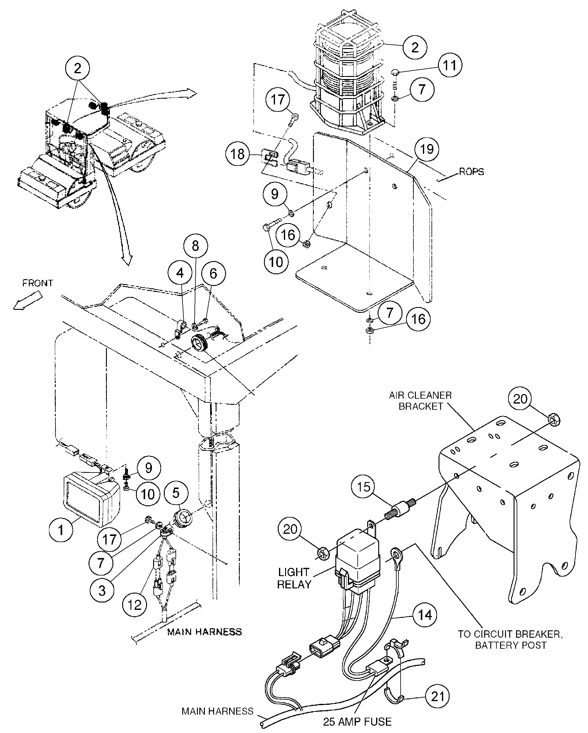 Схема запчастей Volvo DD136HF S/N 53593 - - 91115 Rotating Beacon Installation 