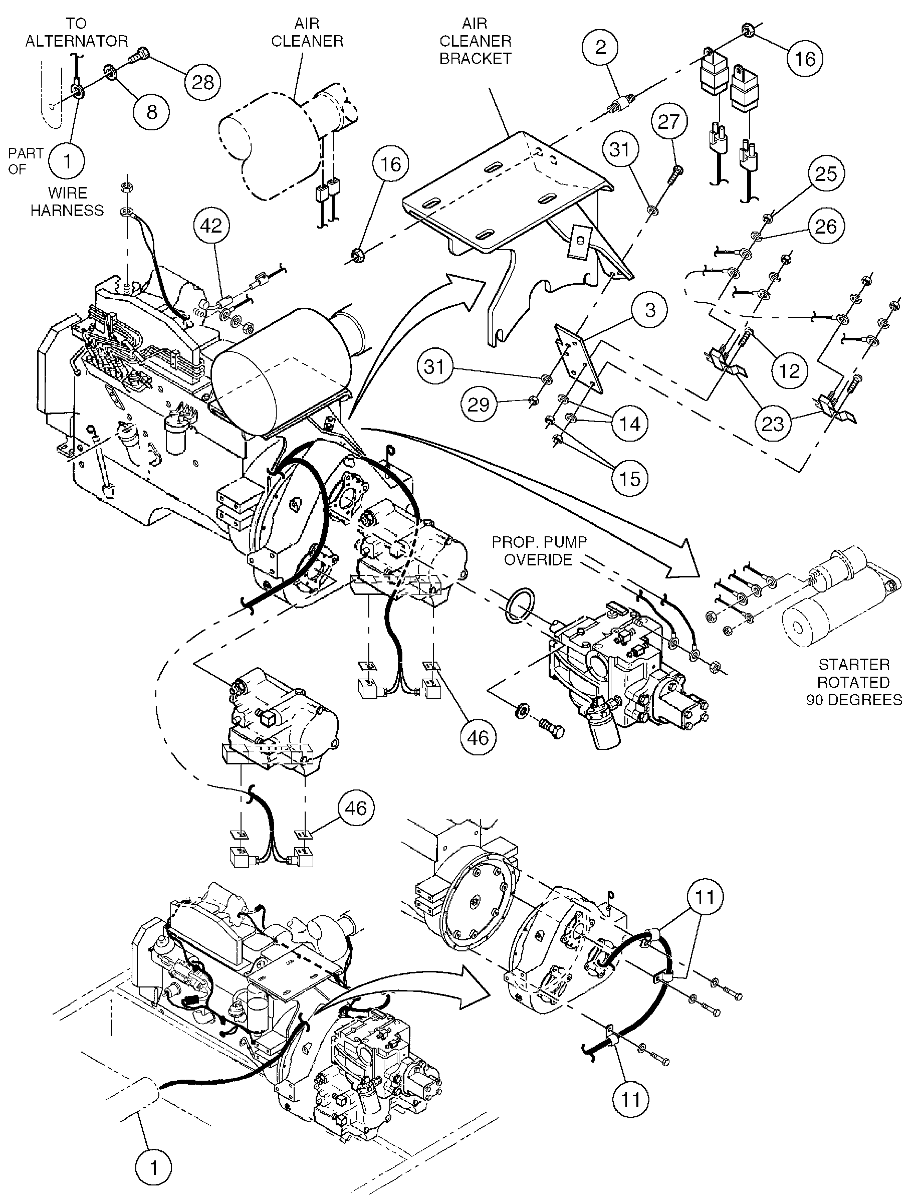 Схема запчастей Volvo DD136HF S/N 53593 - - 106460 Main Cable Harness Installation 