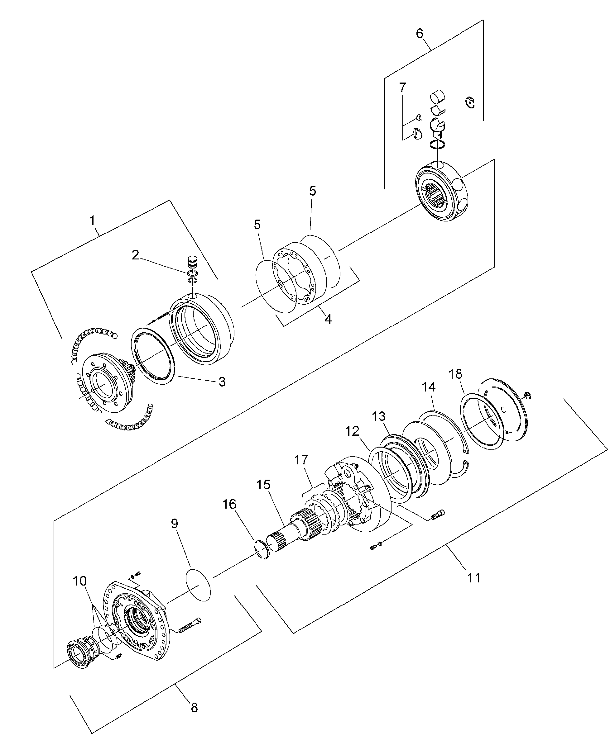 Схема запчастей Volvo DD136HF S/N 53593 - - 90135 Drive Motor 