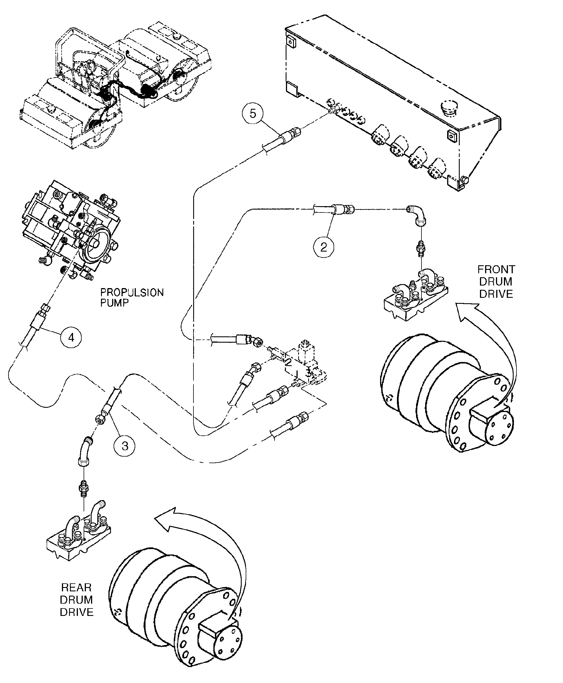Схема запчастей Volvo DD136HF S/N 53593 - - 88301 Brake Hoses Installation 