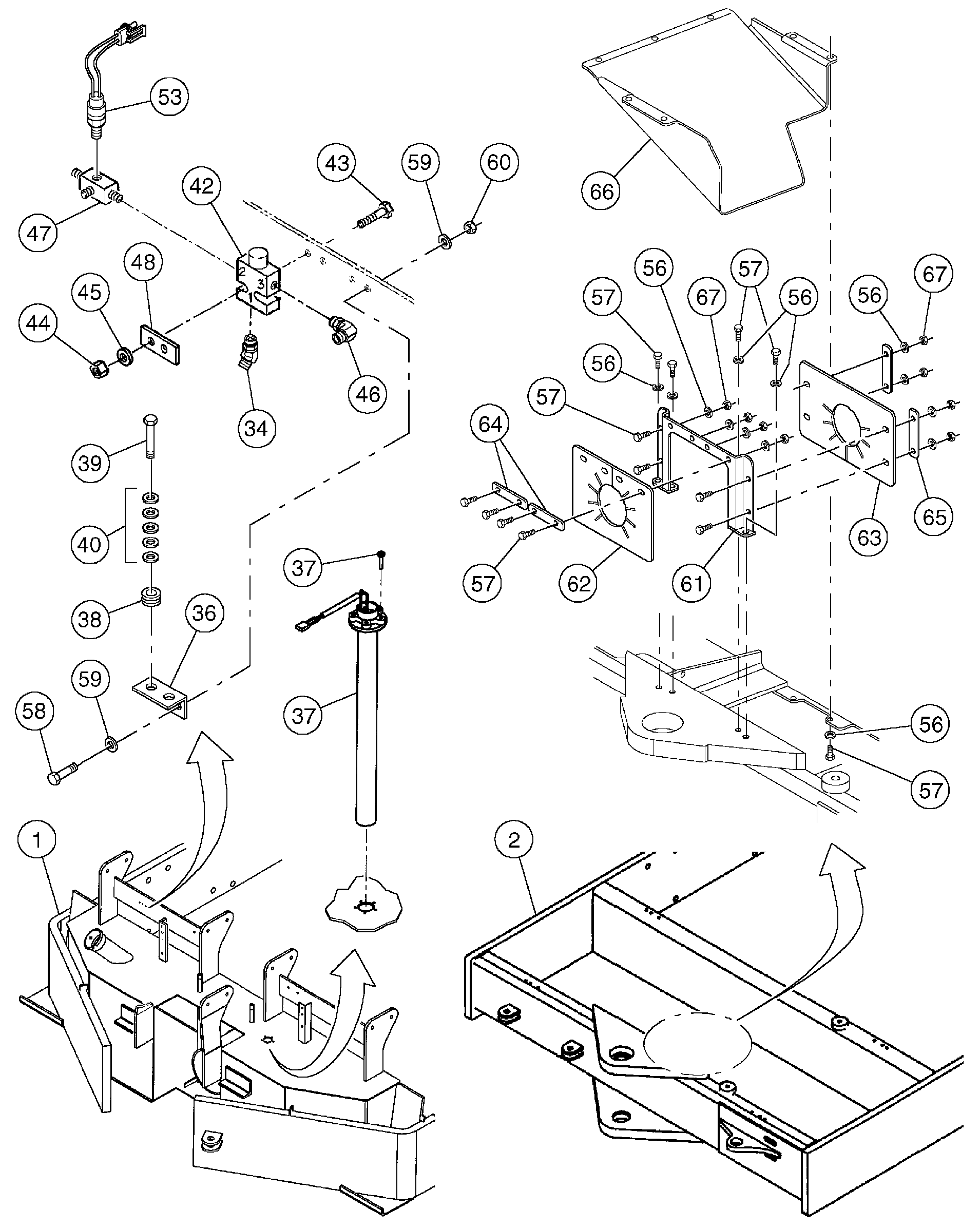 Схема запчастей Volvo DD136HF S/N 53593 - - 81498 Frame and Swivel Installation 