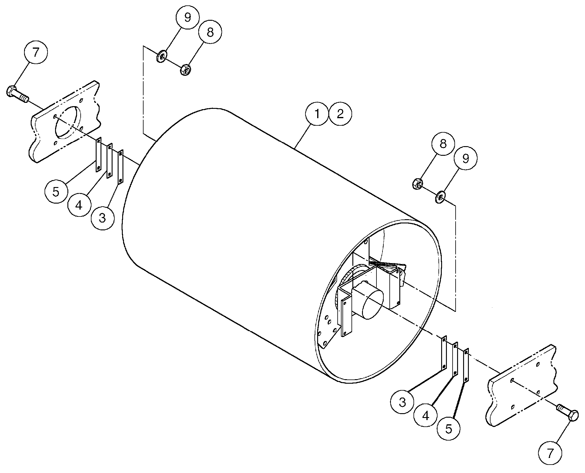 Схема запчастей Volvo DD136HF S/N 53593 - - 87024 Drum Installation 
