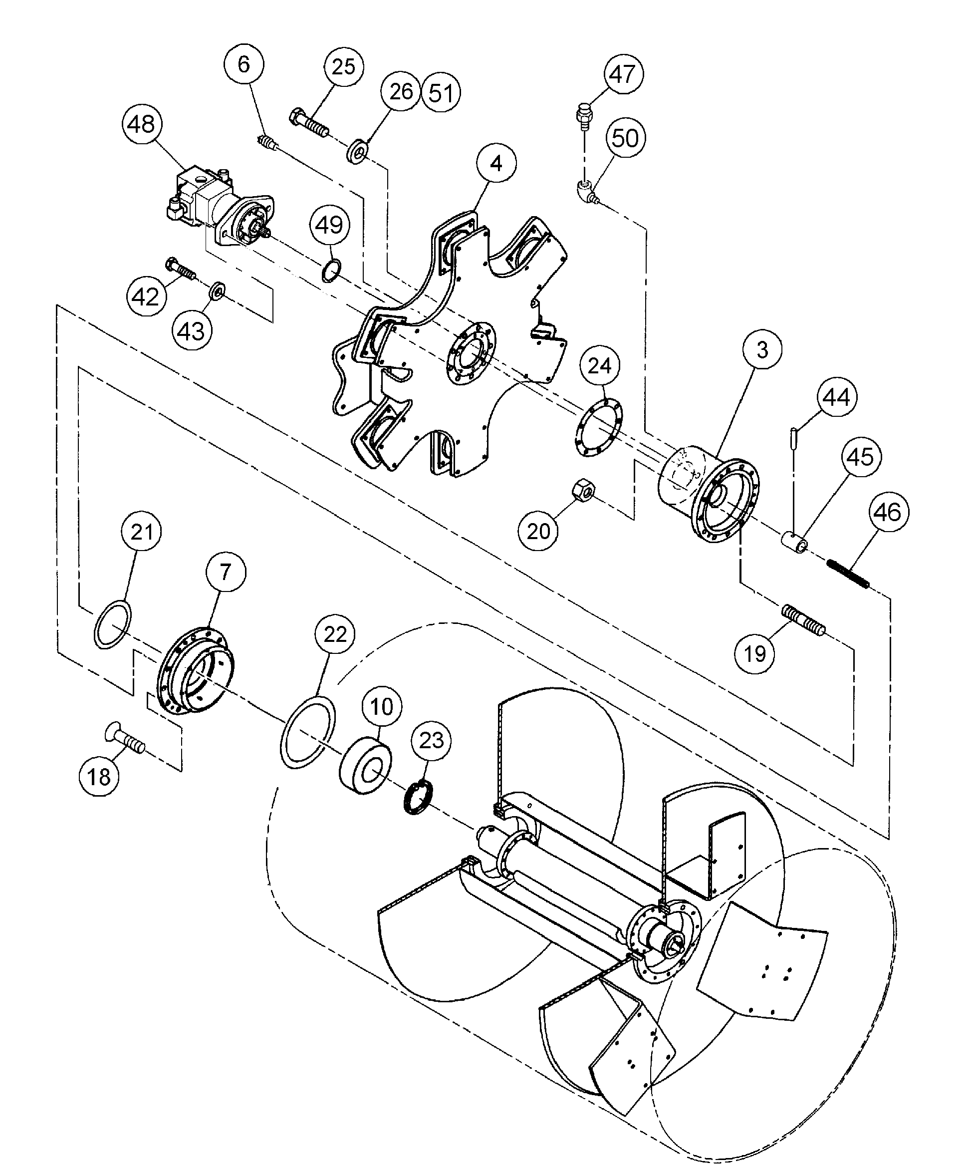 Схема запчастей Volvo DD136HF S/N 53593 - - 91474 Rear Drum Assembly 