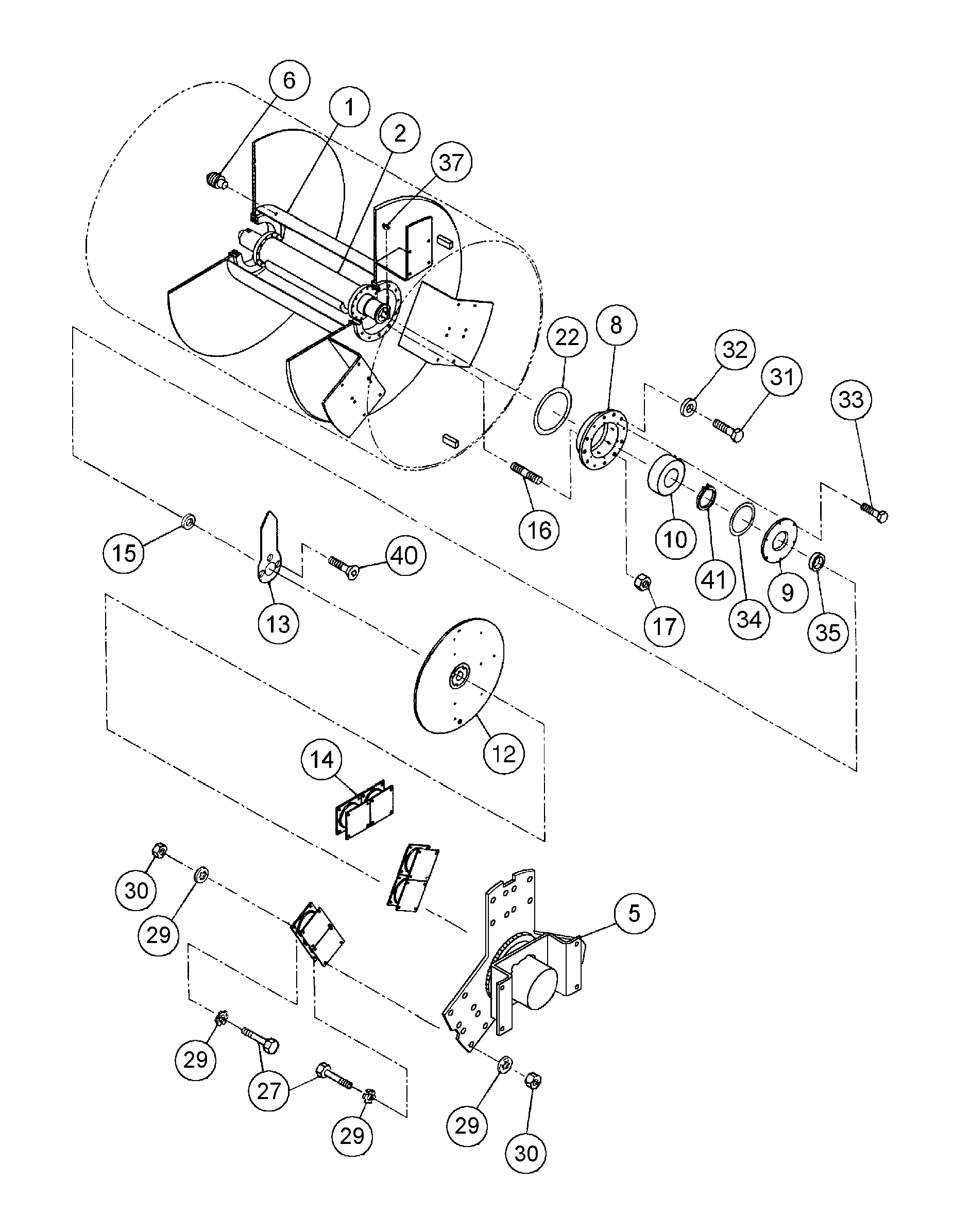 Схема запчастей Volvo DD136HF S/N 53593 - - 99173 Rear Drum Assembly 