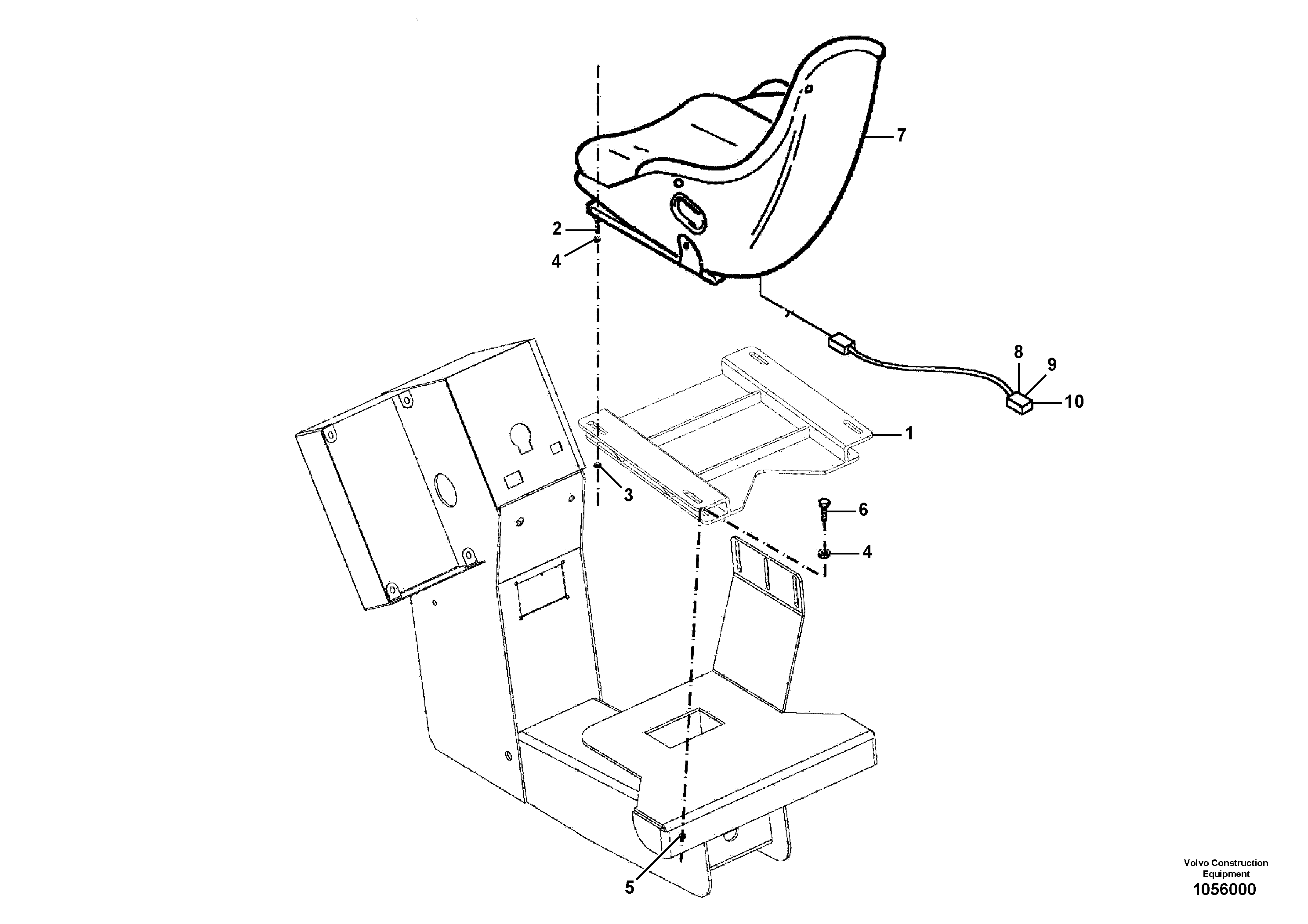Схема запчастей Volvo DD136HF S/N 53593 - - 87026 Seat Installation 