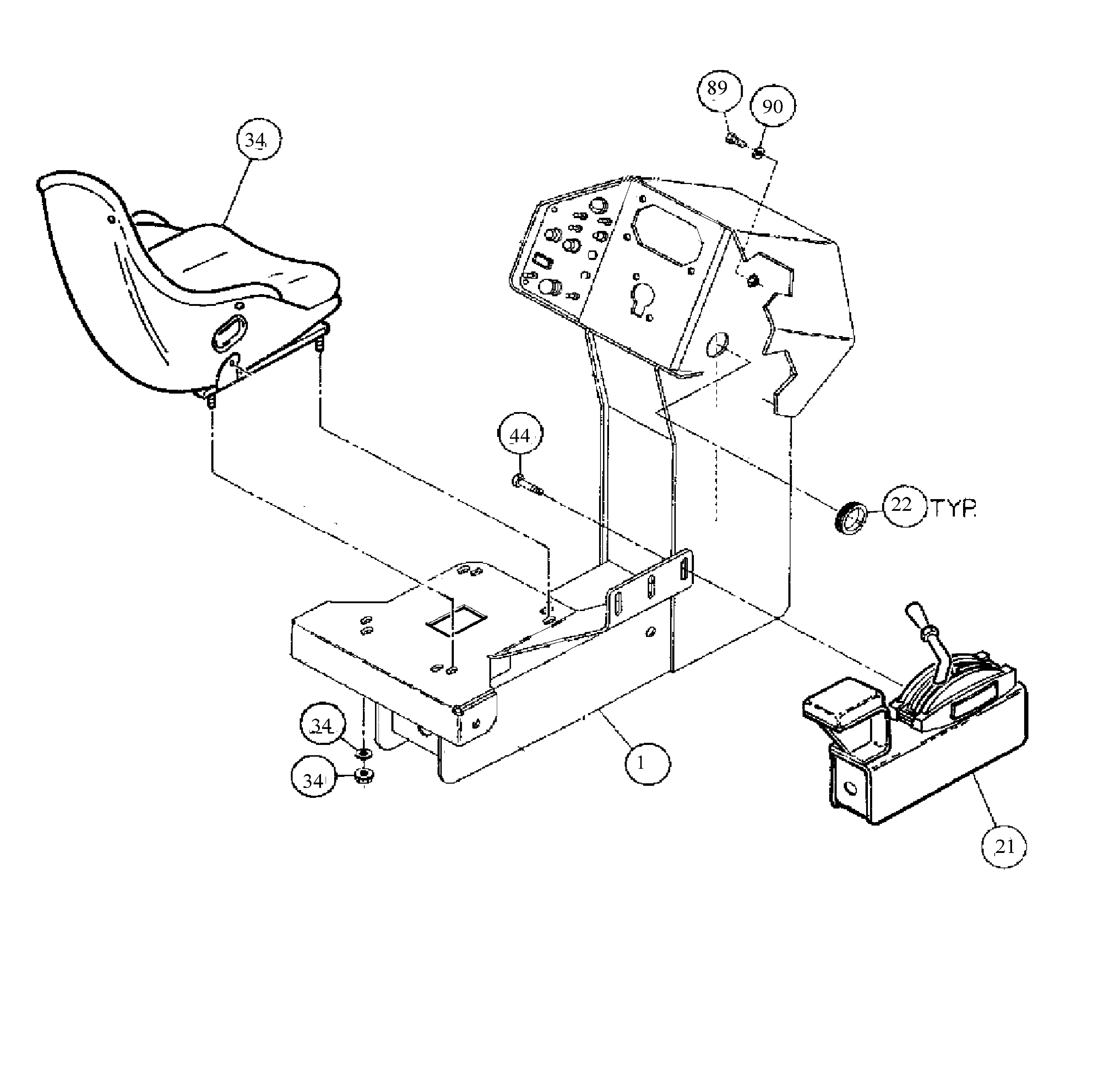 Схема запчастей Volvo DD136HF S/N 53593 - - 86335 Console Installation 
