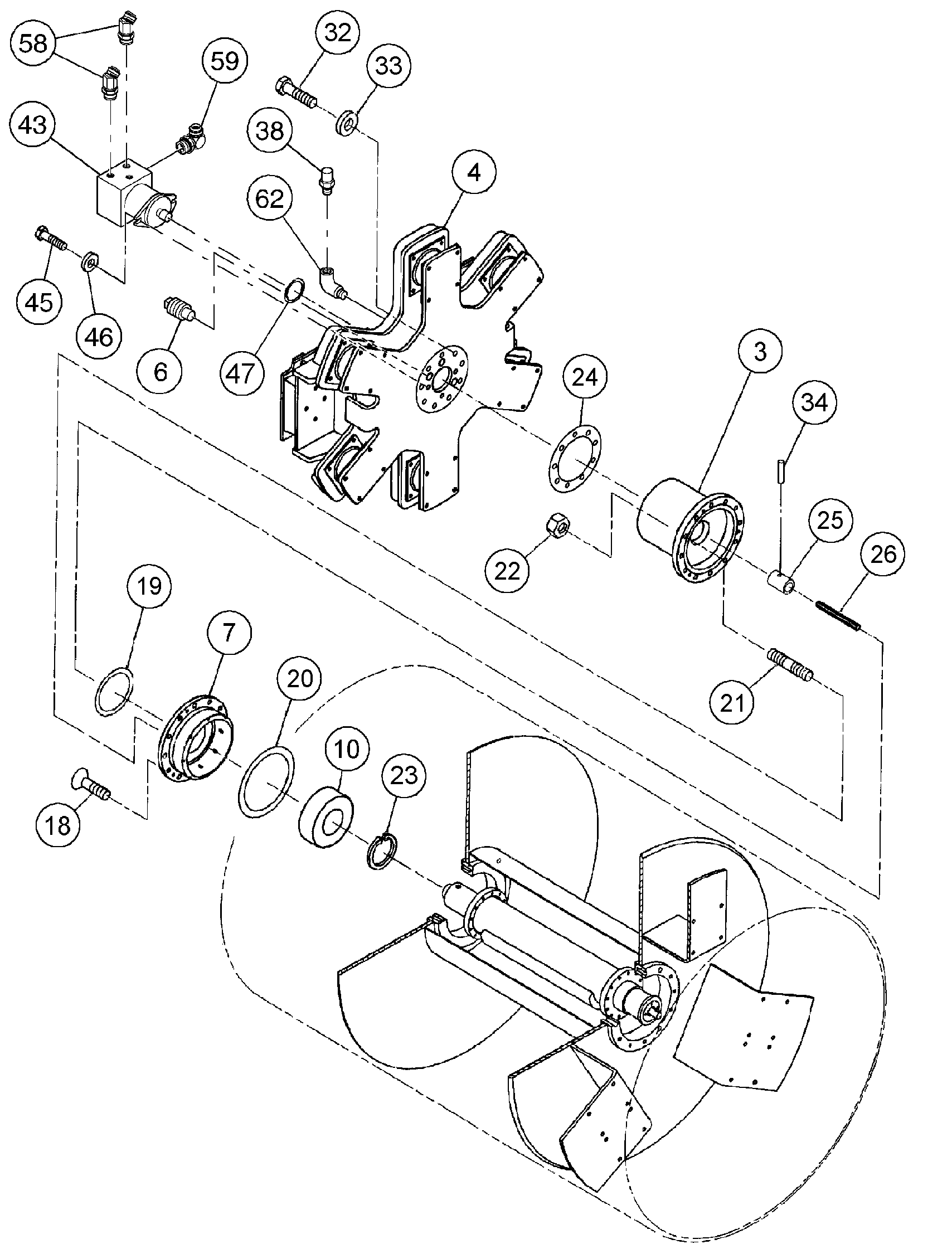 Схема запчастей Volvo DD146HF S/N 53539 - - 100934 Drum Assembly 