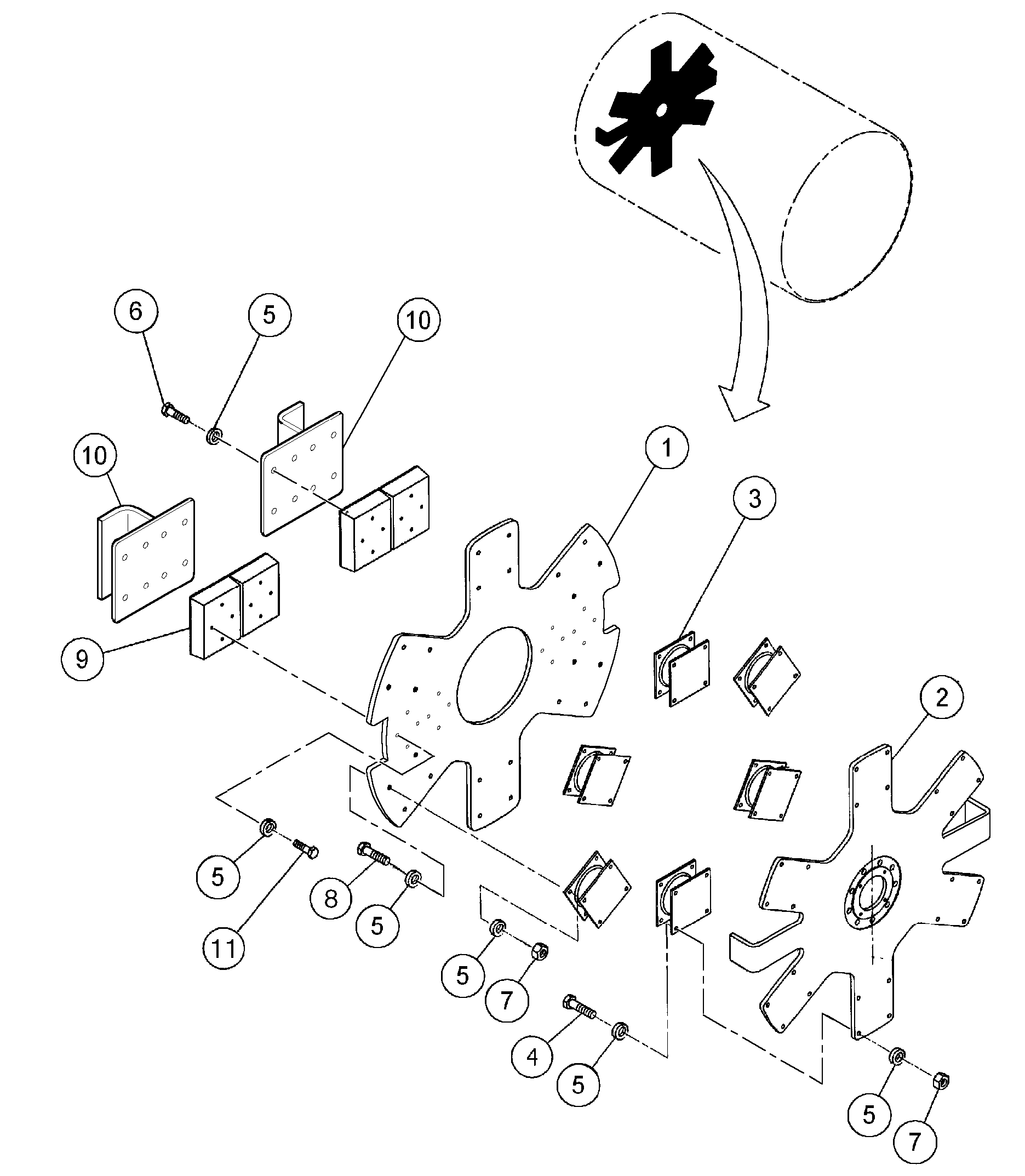 Схема запчастей Volvo DD146HF S/N 53539 - - 85358 Carrier Plate Assembly 