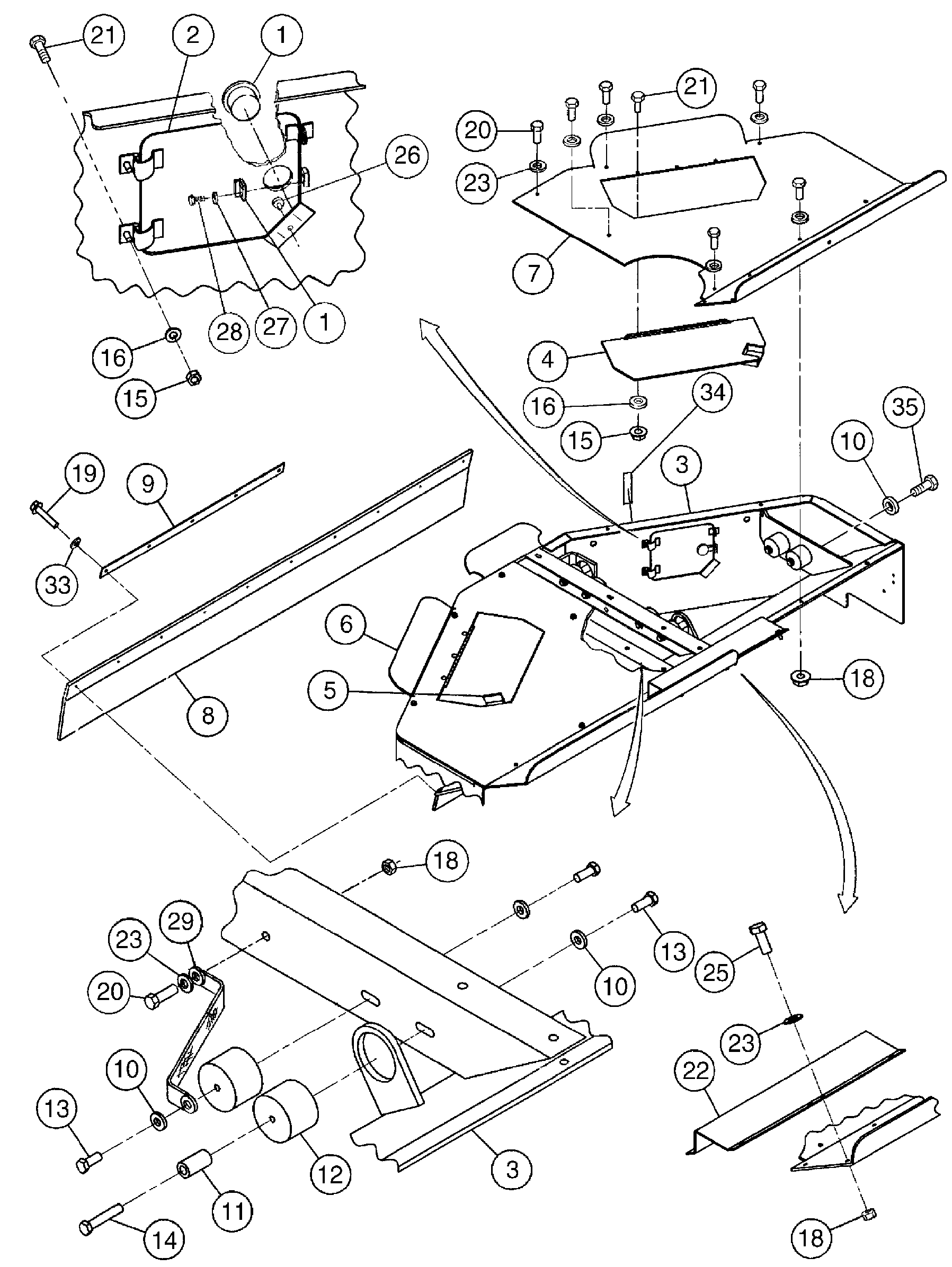 Схема запчастей Volvo DD146HF S/N 53539 - - 91124 Deck Installation 
