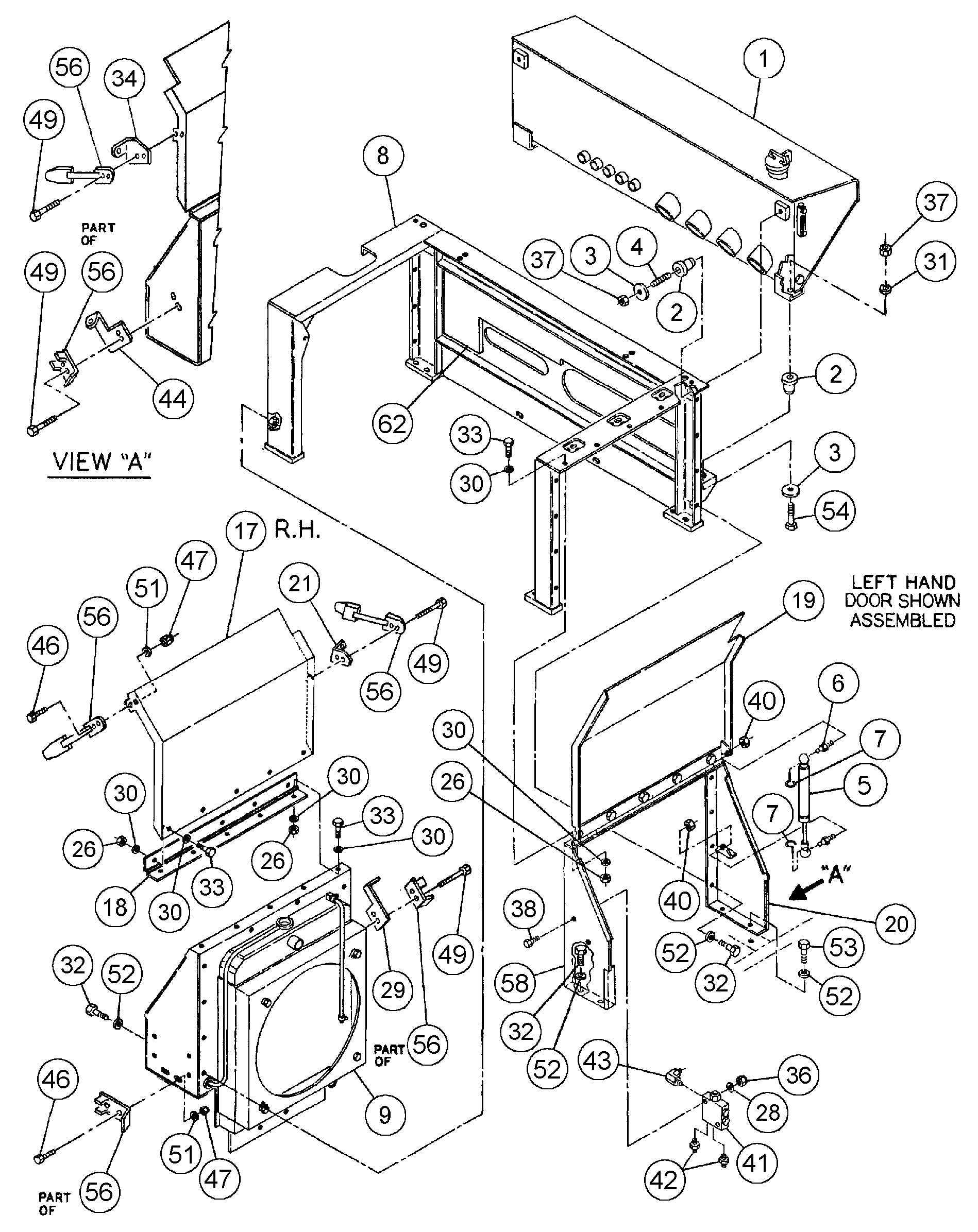Схема запчастей Volvo DD146HF S/N 53539 - - 100672 Engine Cowling and Hydraulic Tank Installation 