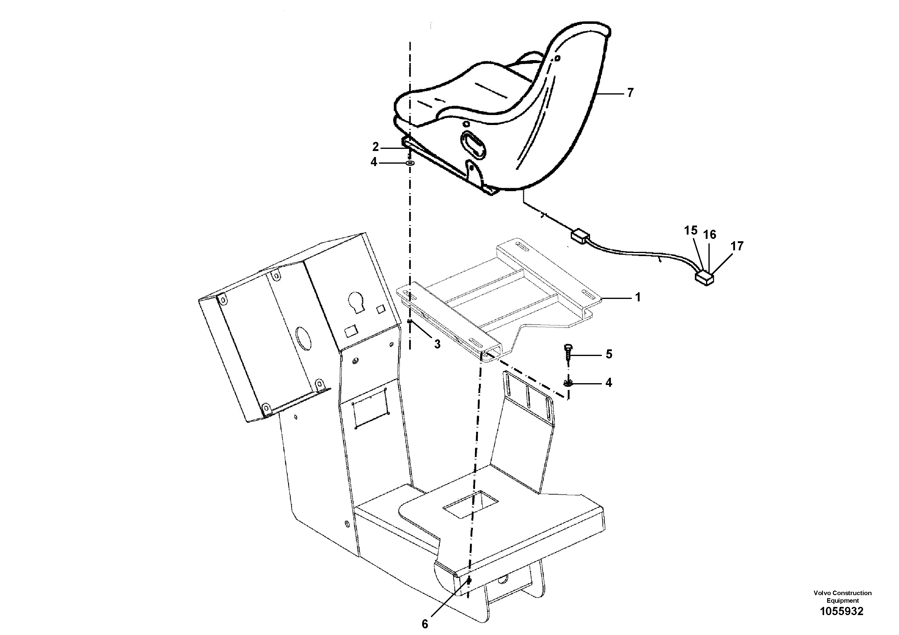 Схема запчастей Volvo DD146HF S/N 53539 - - 90179 Seat Installation 