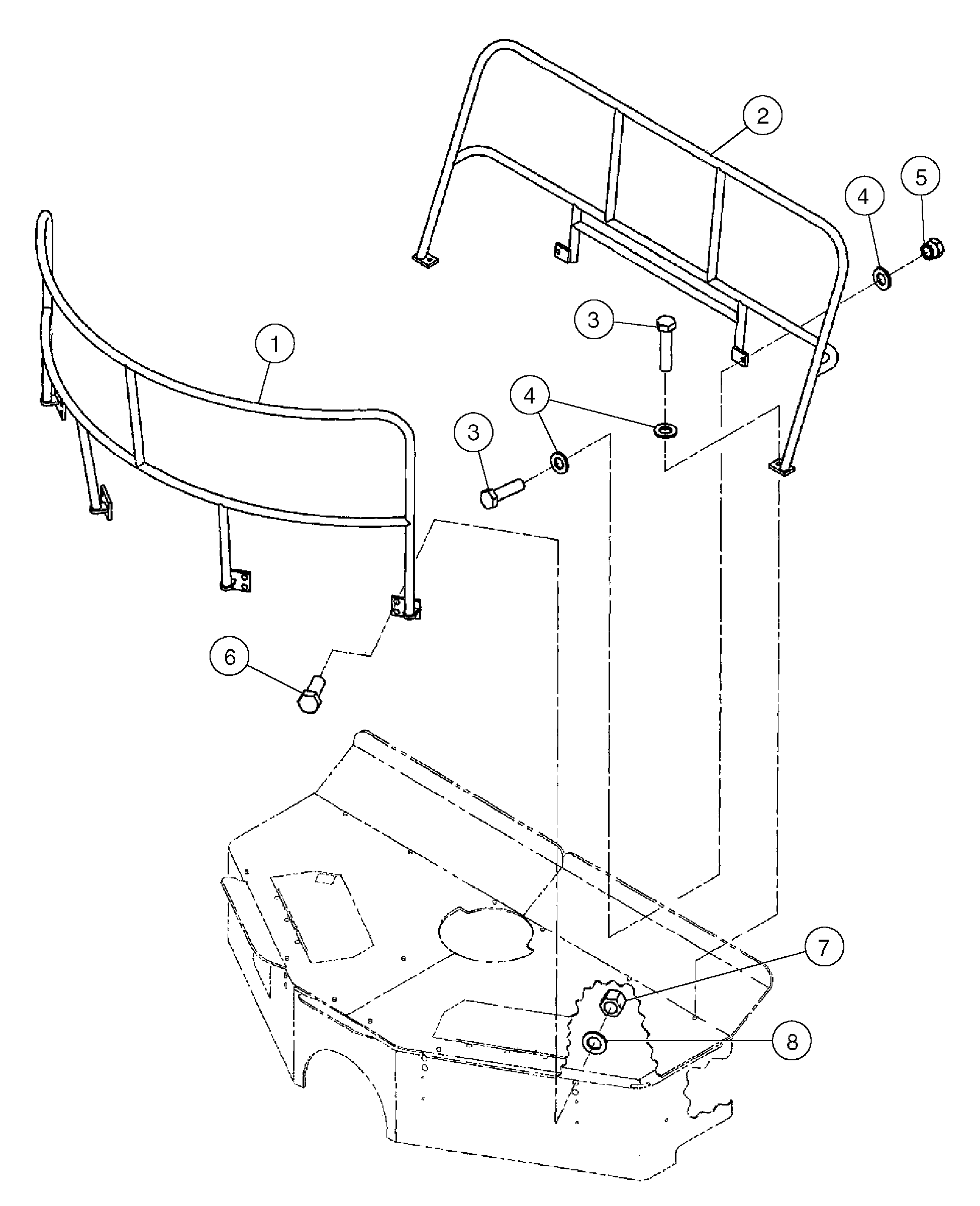 Схема запчастей Volvo DD146HF S/N 53539 - - 100077 Railing Installation 