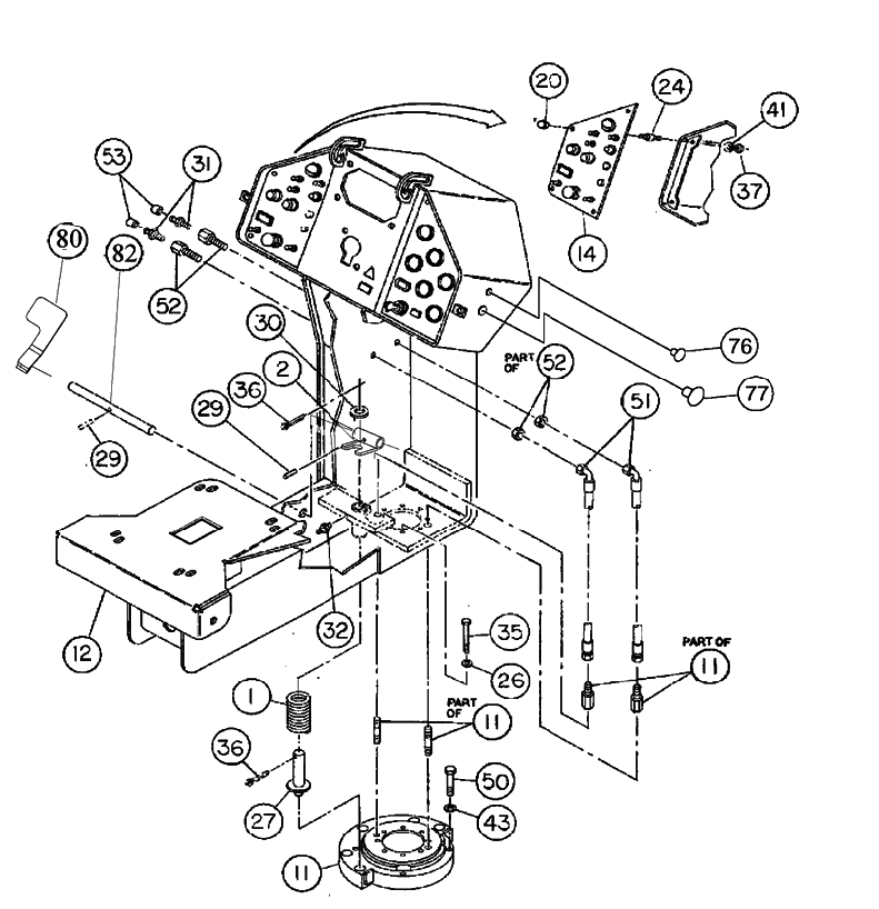 Схема запчастей Volvo DD146HF S/N 53539 - - 87027 Console Installation 