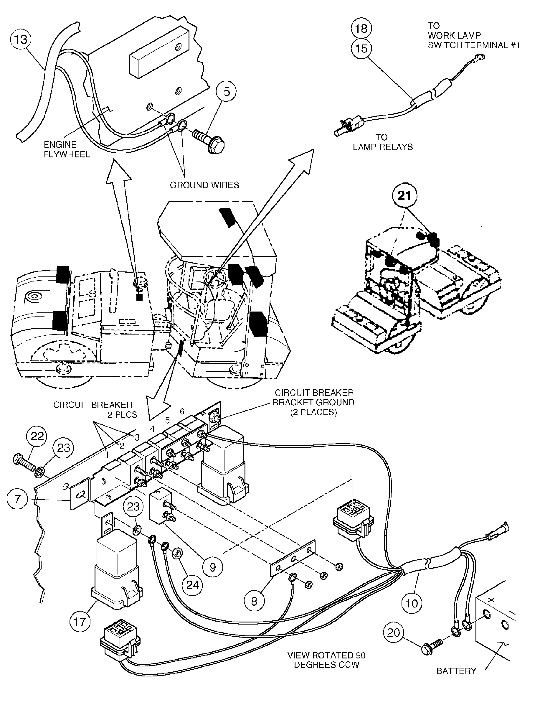 Схема запчастей Volvo DD146HF S/N 53539 - - 89151 HID Light installation 