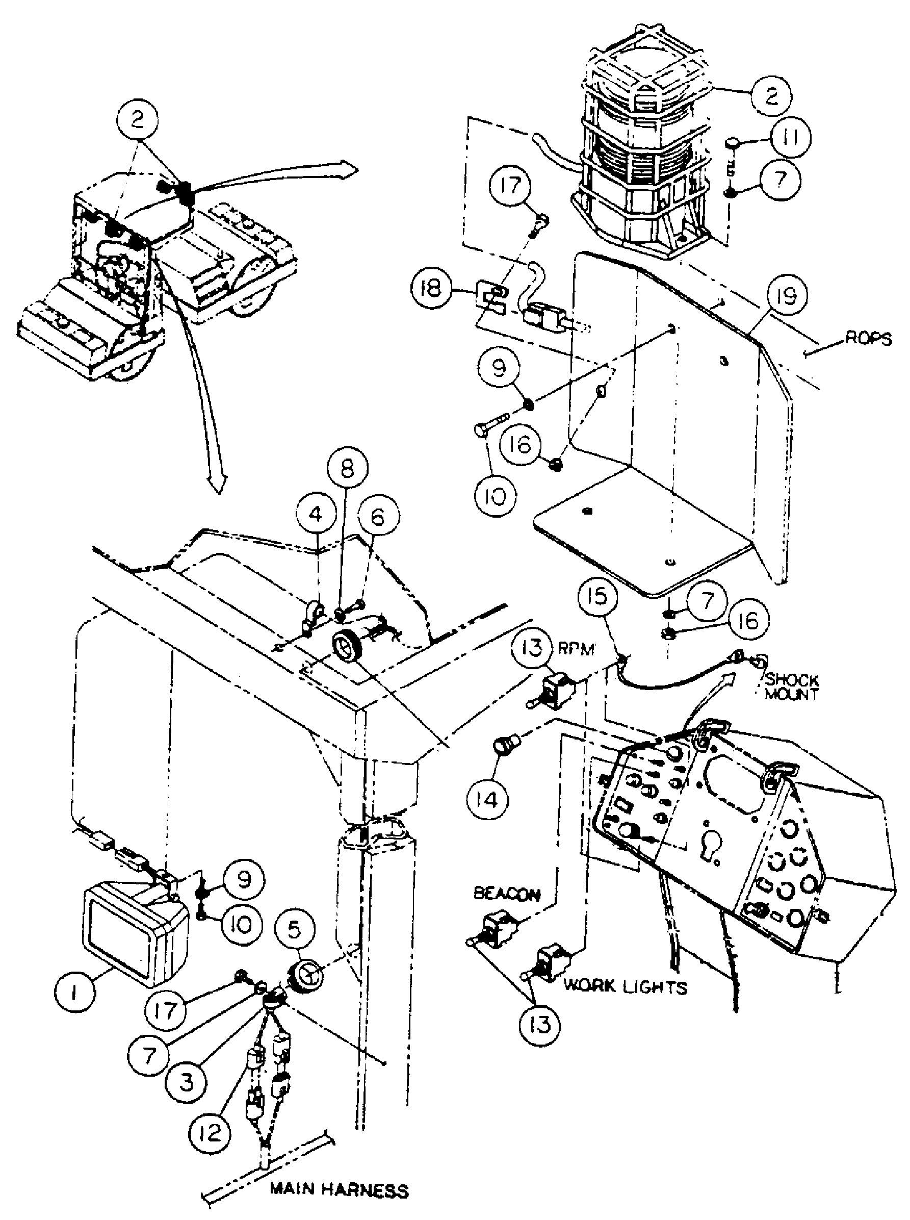 Схема запчастей Volvo DD146HF S/N 53539 - - 85679 HID/work light installation 