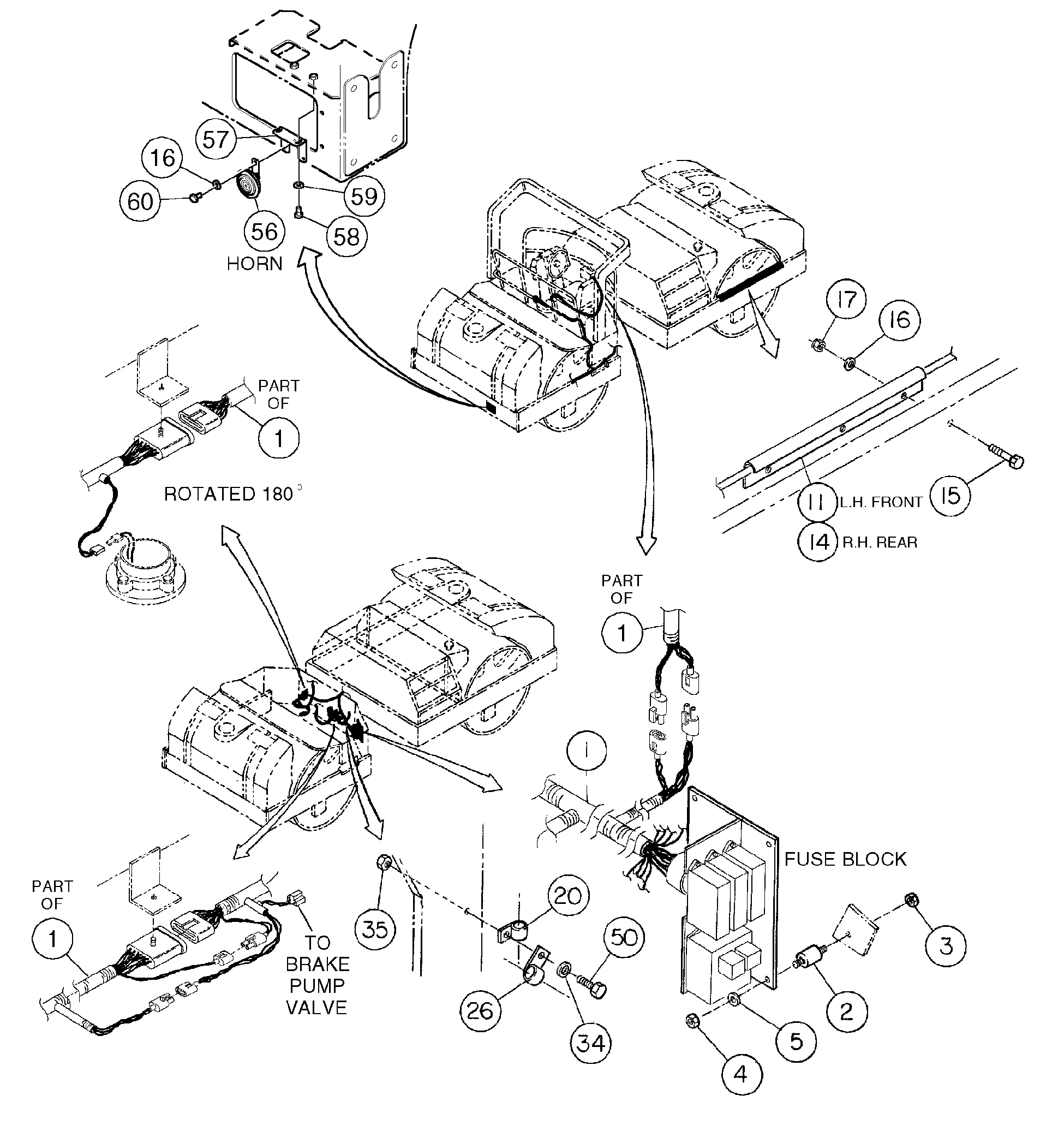 Схема запчастей Volvo DD146HF S/N 53539 - - 91430 Main Cable Harness Installation 
