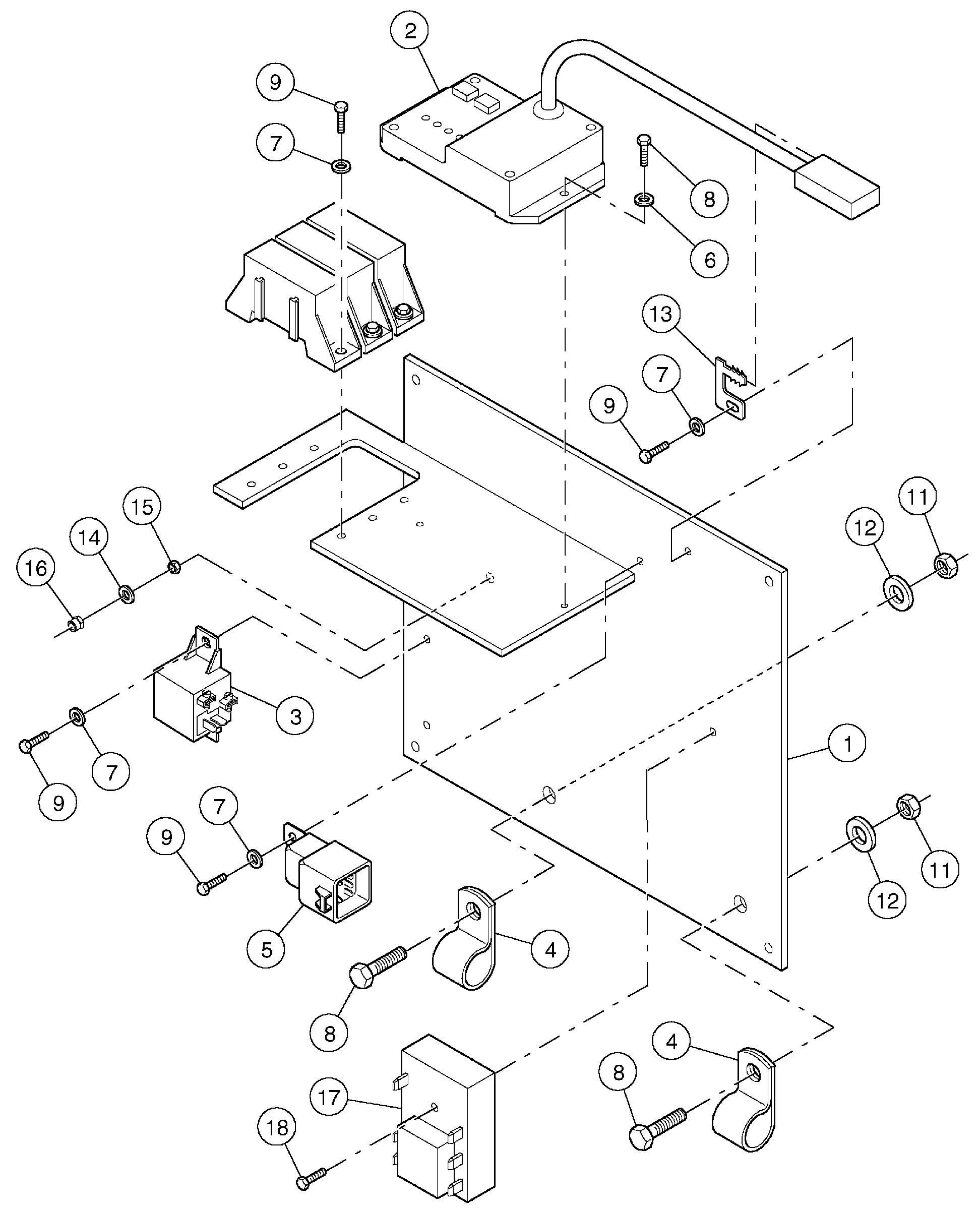 Схема запчастей Volvo DD146HF S/N 53539 - - 91482 Relay panel 