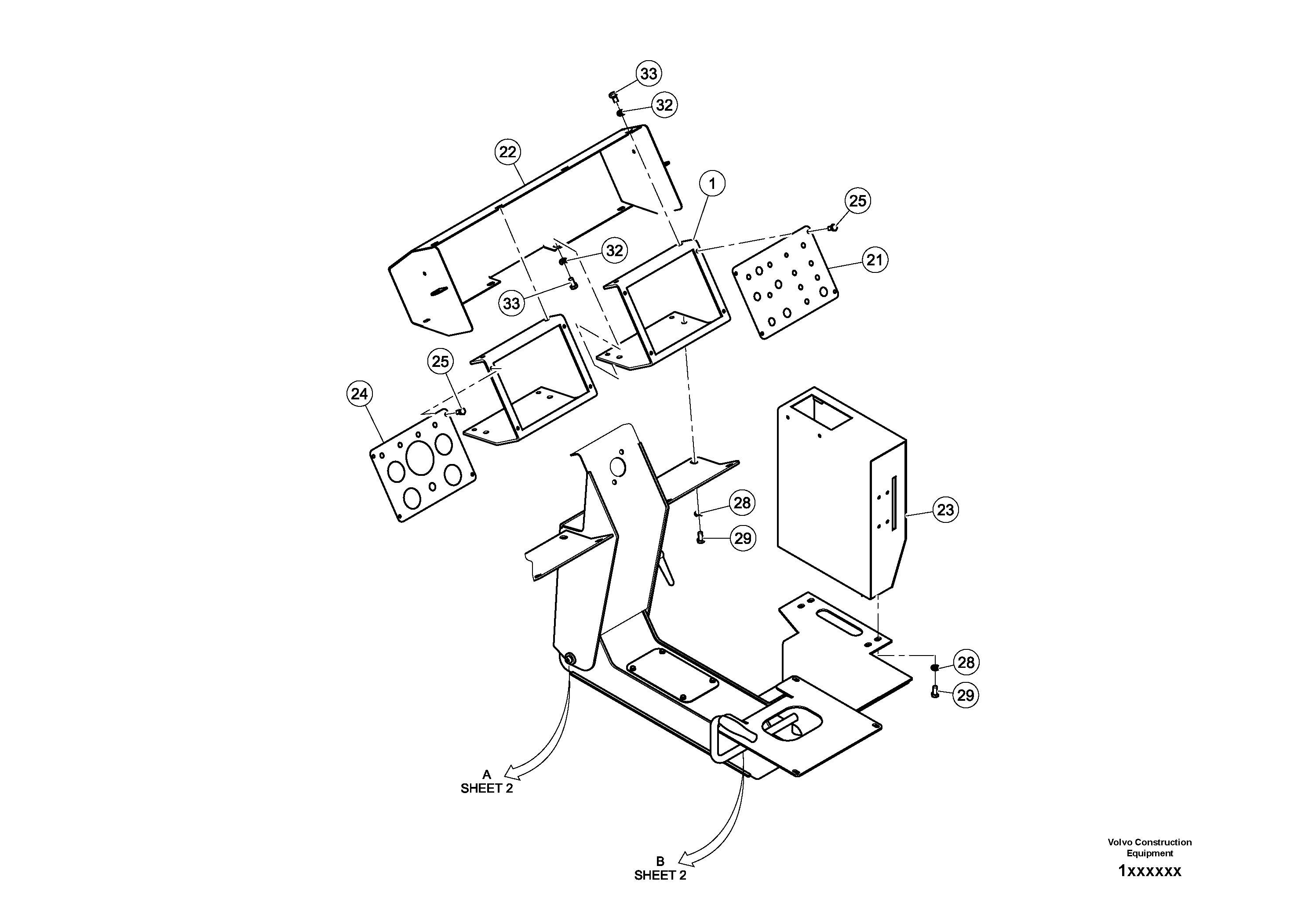 Схема запчастей Volvo DD80 - 2487 Operators Console Assembly DD80 S/N 0820107116 -