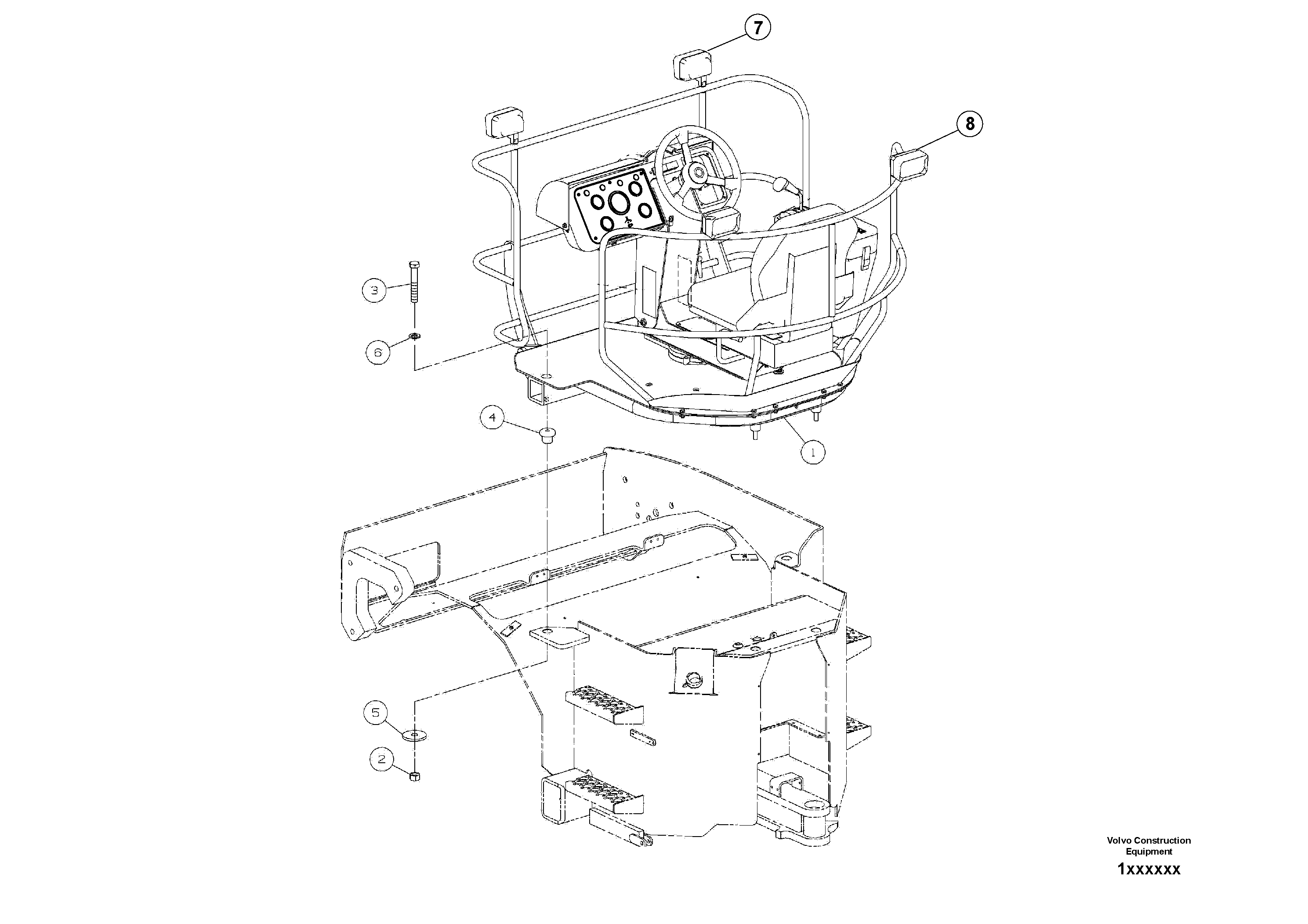 Схема запчастей Volvo DD80 - 38694 Operators Console Installation DD80 S/N 0820107116 -