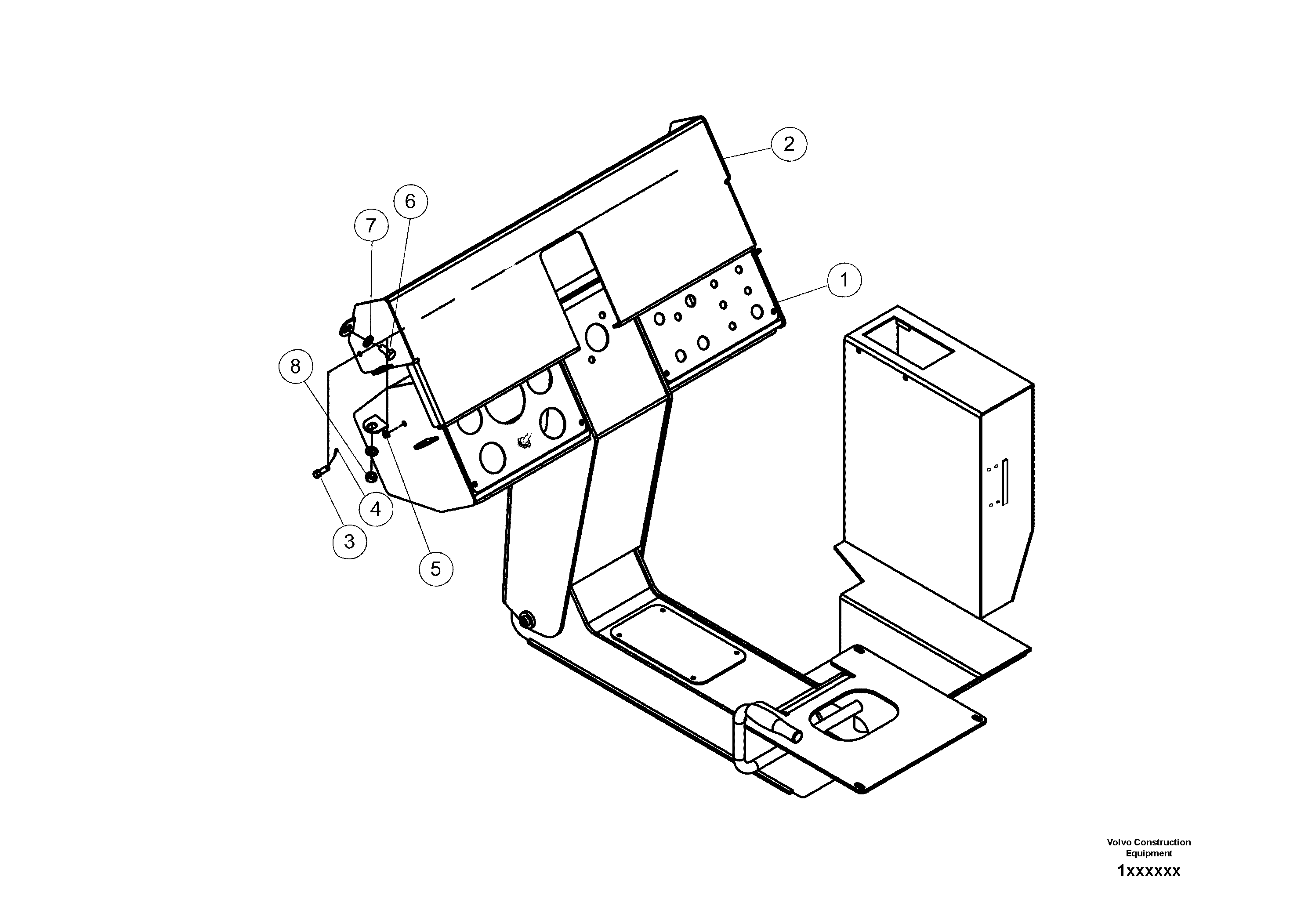 Схема запчастей Volvo DD80 - 73500 Operators Console Assembly DD80 S/N 0820107116 -