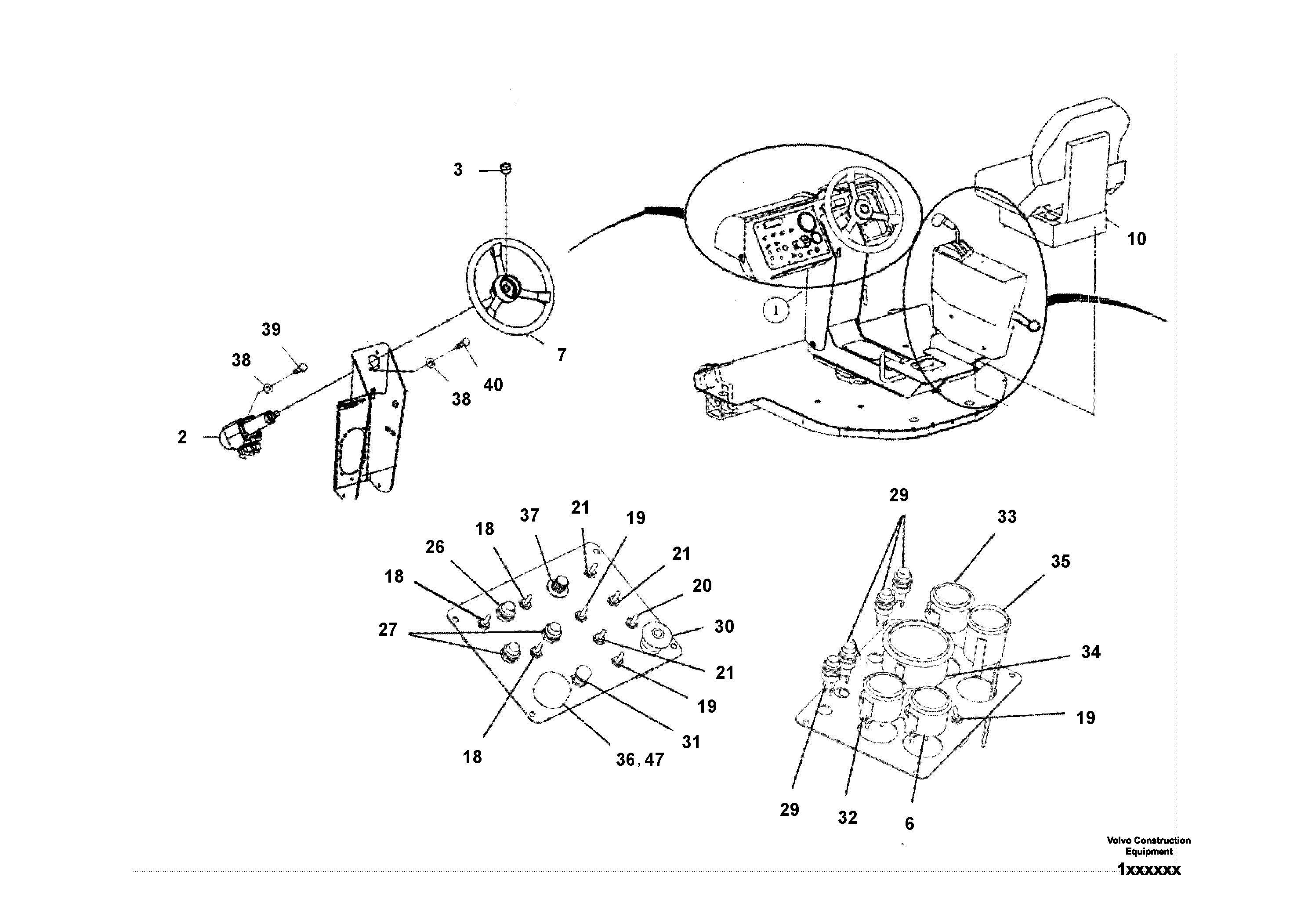 Схема запчастей Volvo DD80 - 97693 Operators Console/deck Assembly DD80 S/N 0820107116 -