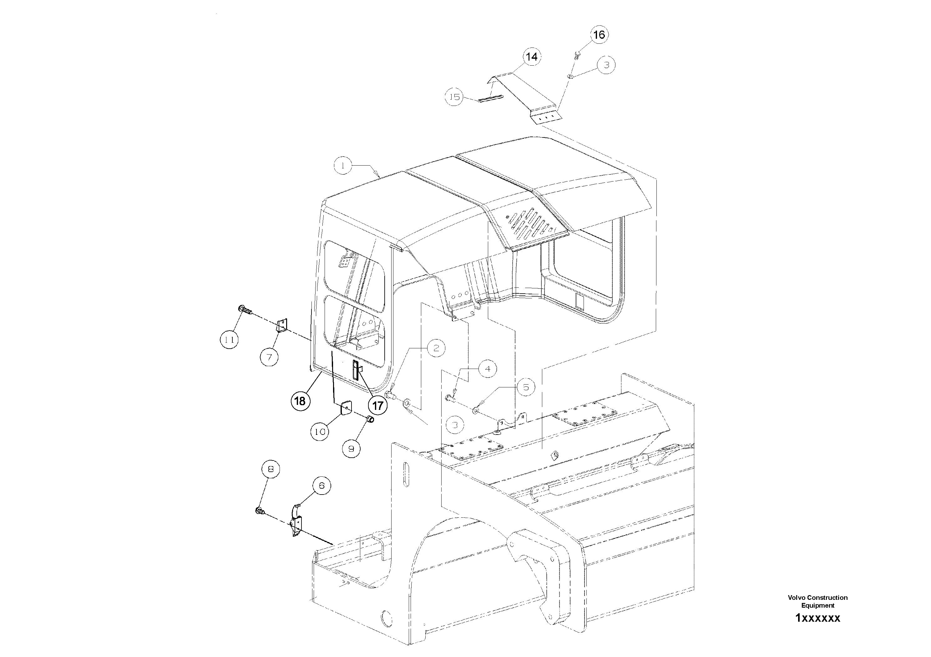 Схема запчастей Volvo DD80 - 59447 Hood Installation DD80 S/N 0820107116 -