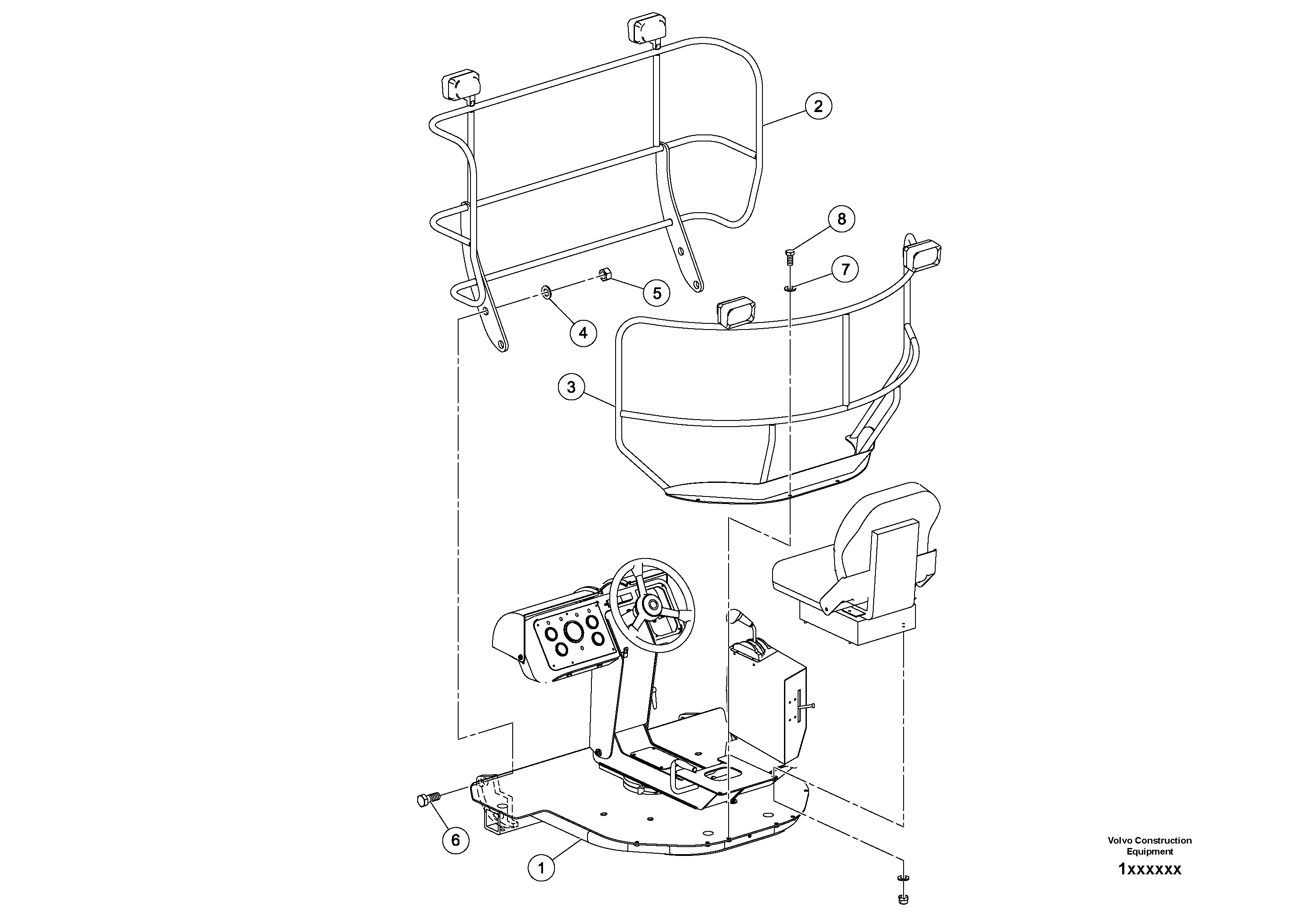 Схема запчастей Volvo DD80 - 100297 Operators Console Assembly DD80 S/N 0820107116 -