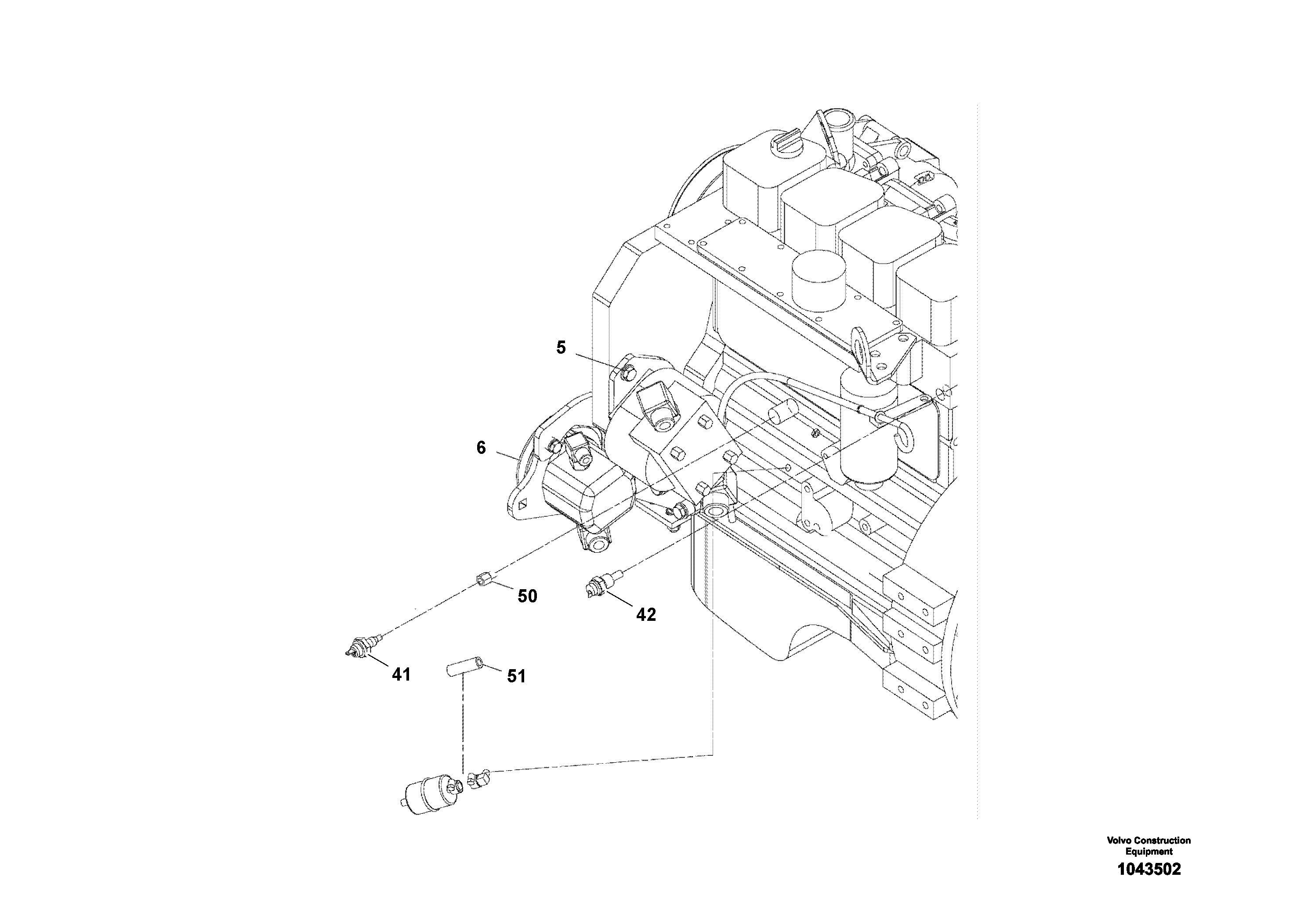 Схема запчастей Volvo DD80 - 56083 Engine Installation DD80 S/N 0720110086-