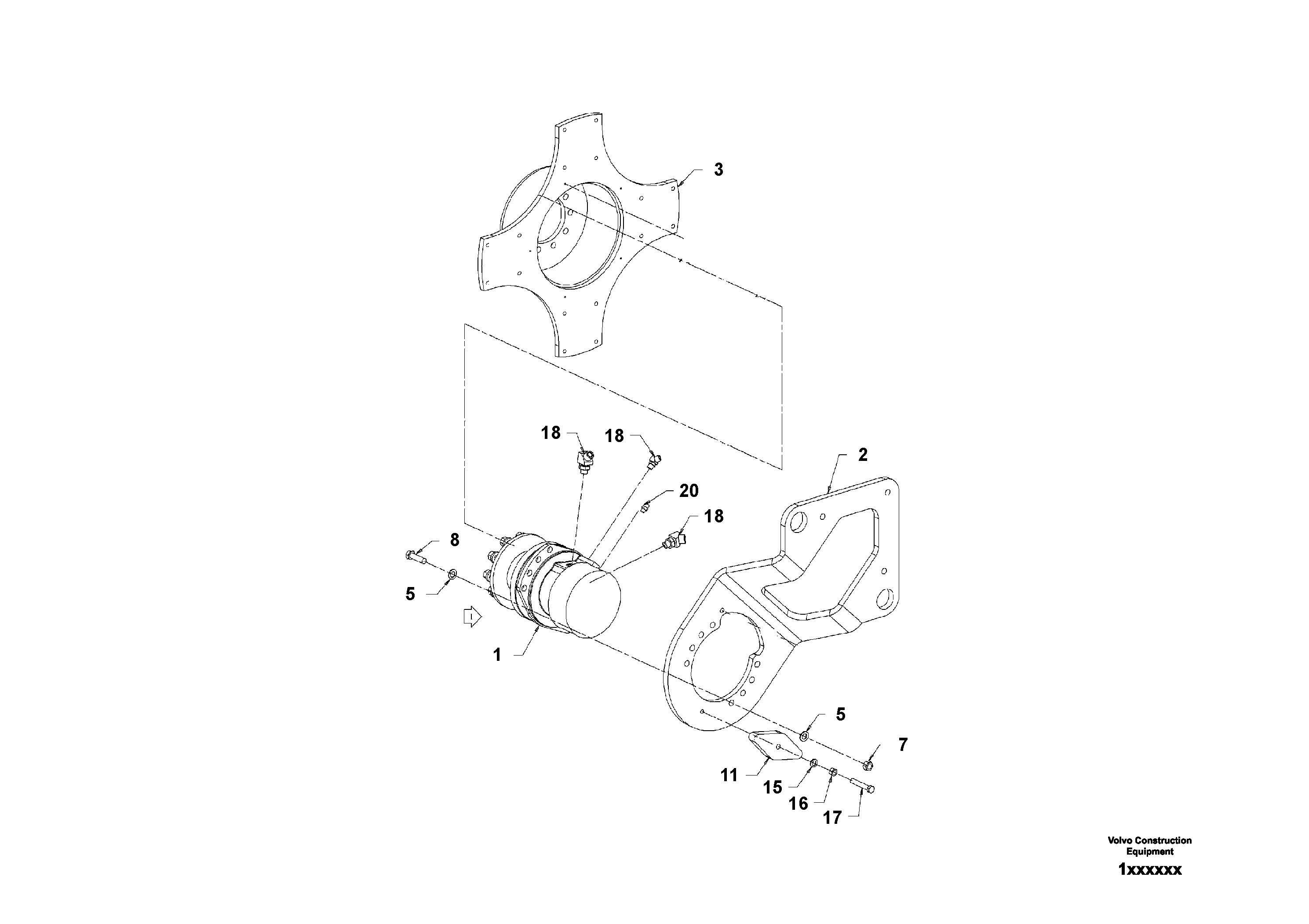 Схема запчастей Volvo DD80 - 56599 Front Drum Drive Assembly DD80 S/N 0720110086-